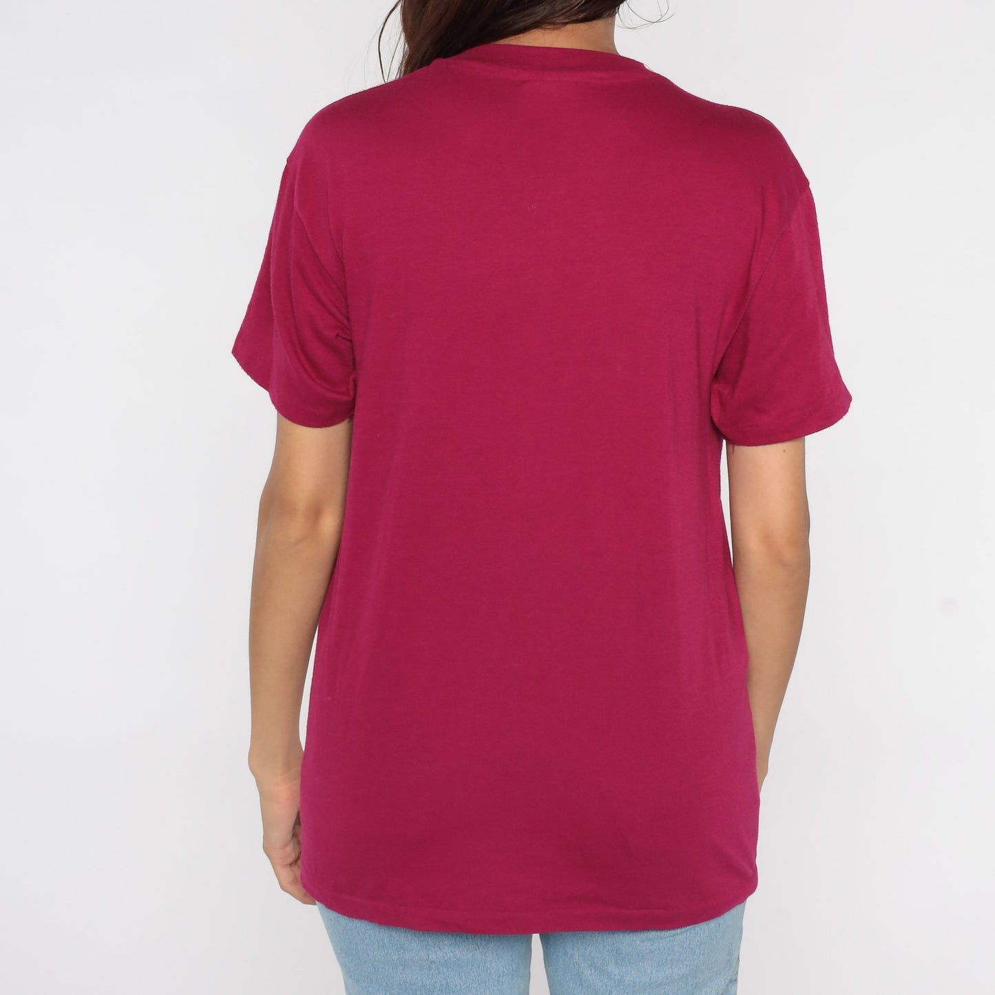 80s Mountain Sky Eagles Graphic T-Shirt Raspberry Red Large