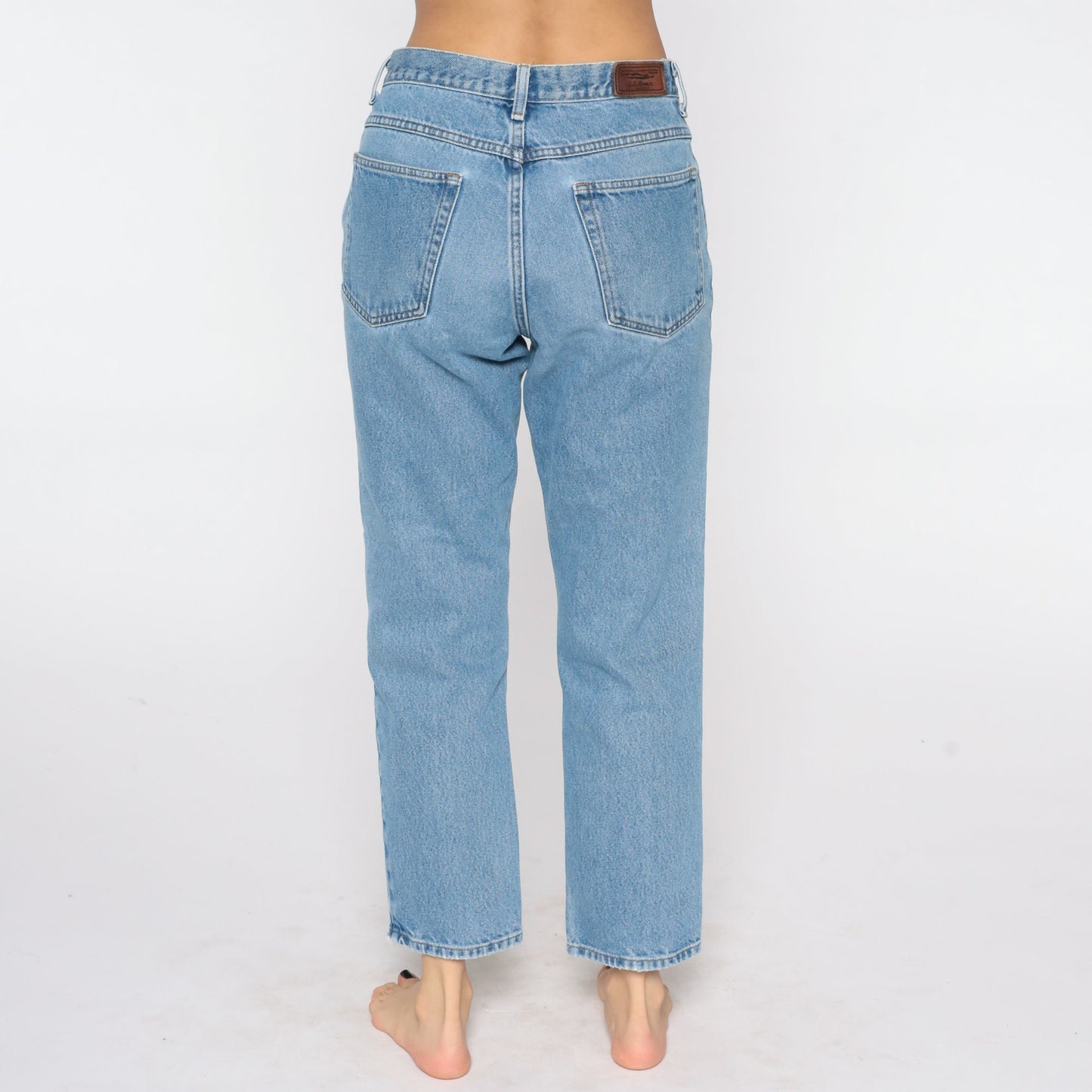 80s L.L. Bean High Waist Straight Leg Jeans Blue Denim Medium