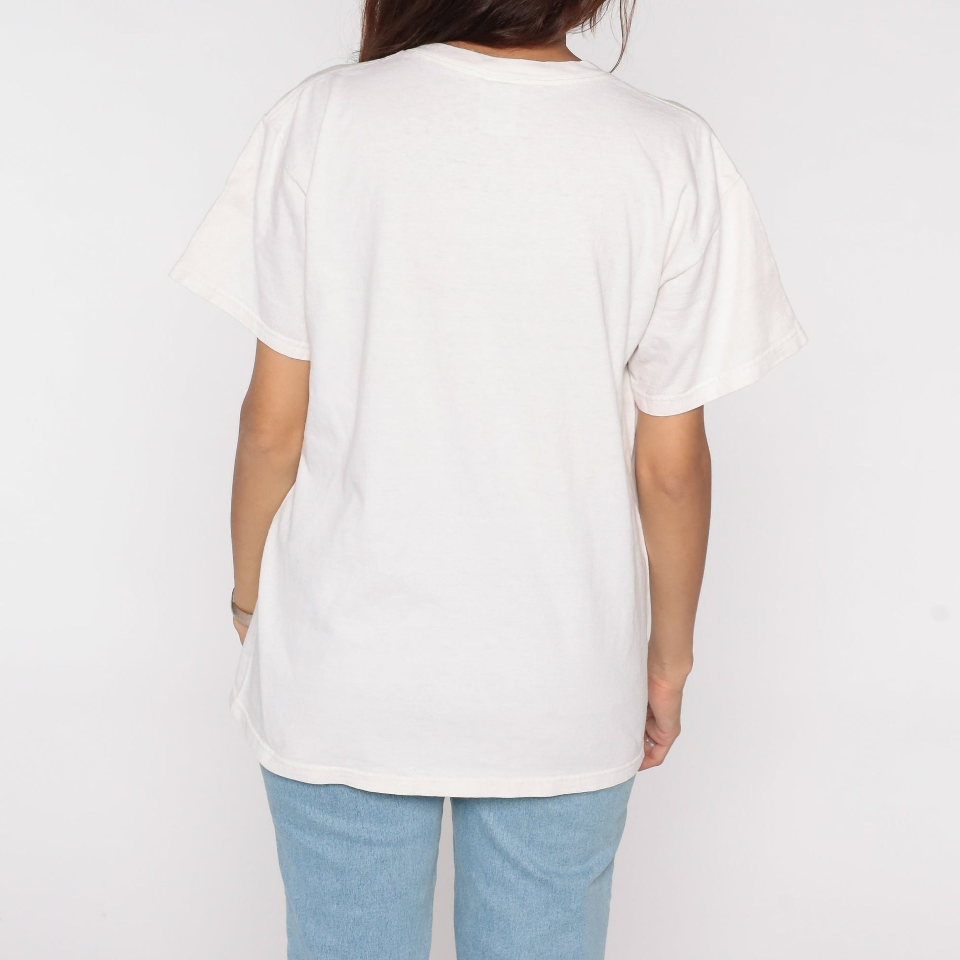 90s Sun City Arizona Graphic T-Shirt Beaded Cactus Desert Print White Cotton Medium