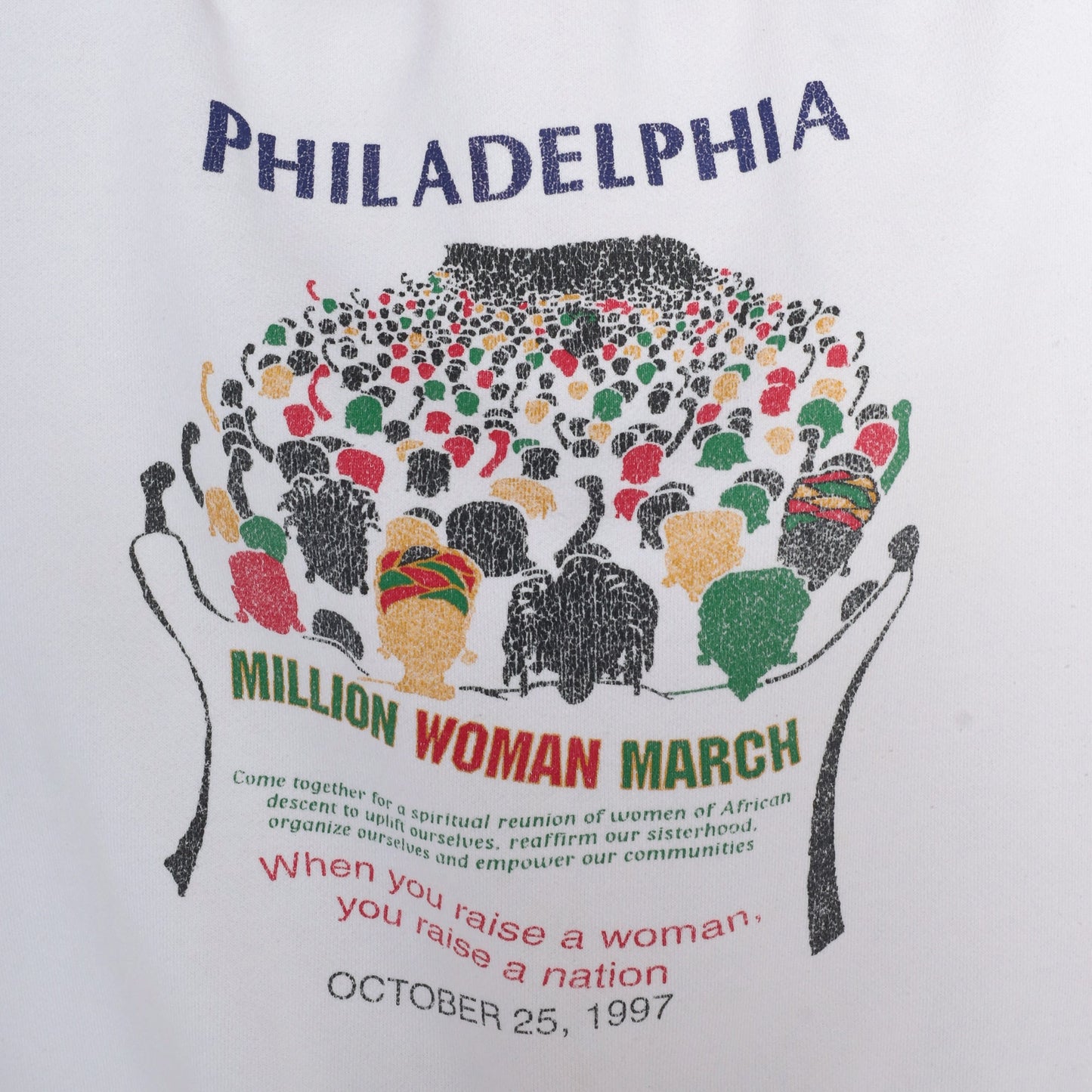 1997 Million Woman March Sweatshirt Philadelphia Graphic Crewneck Large