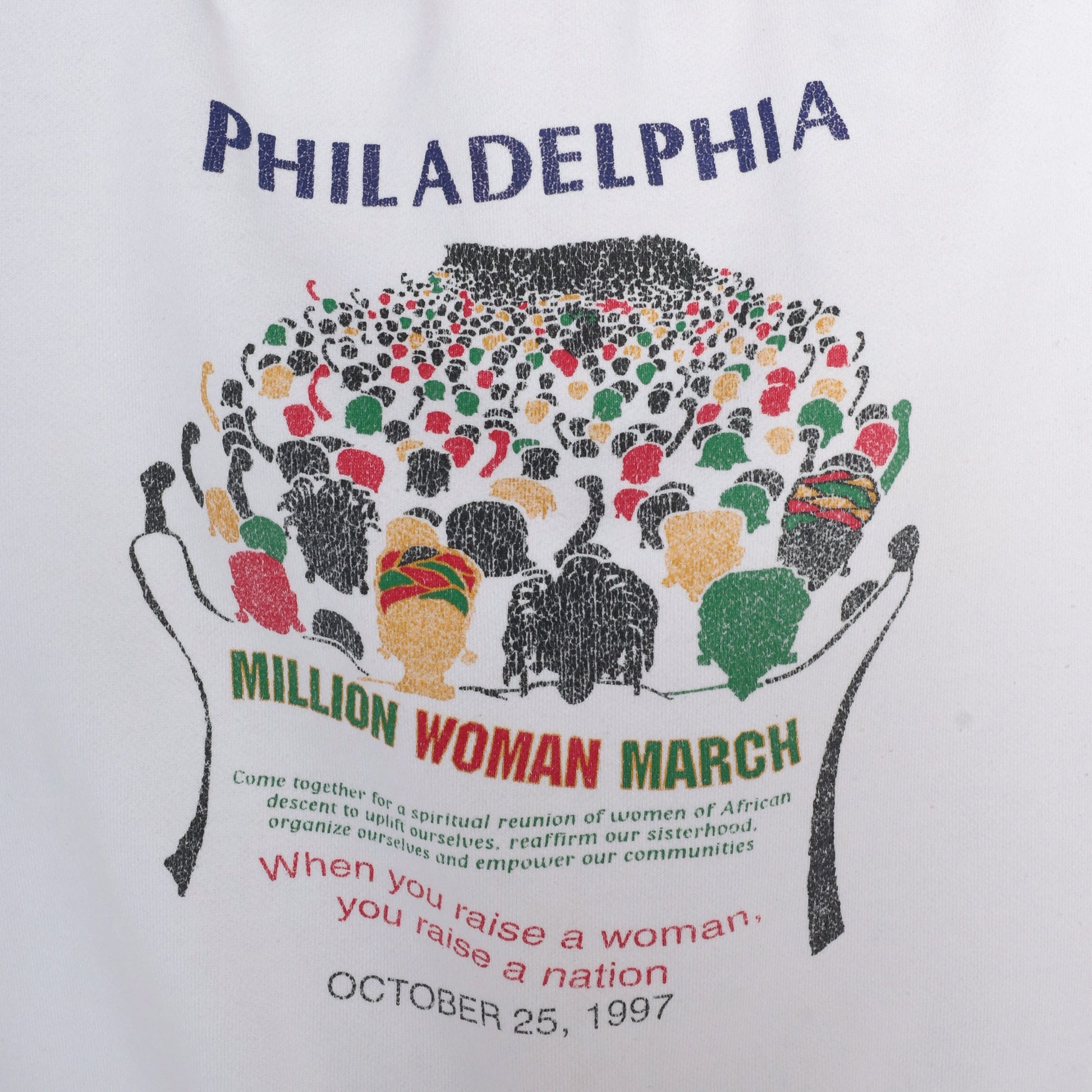 1997 Million Woman March Sweatshirt Philadelphia Graphic Crewneck Large