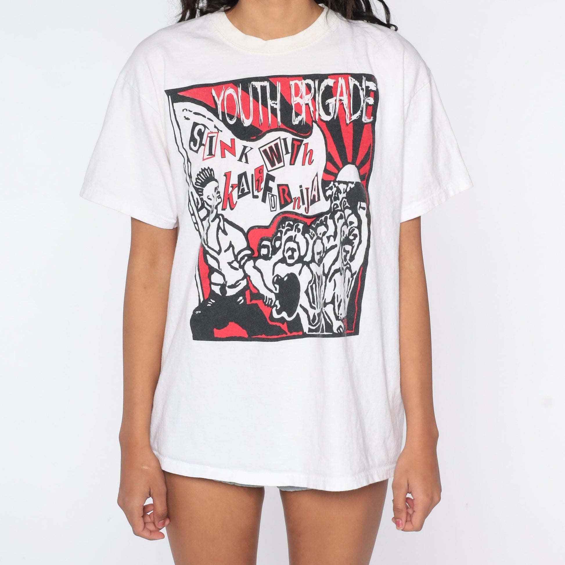 90s Youth Brigade Sink with Kalifornija Tour Band T-Shirt Cotton Large L