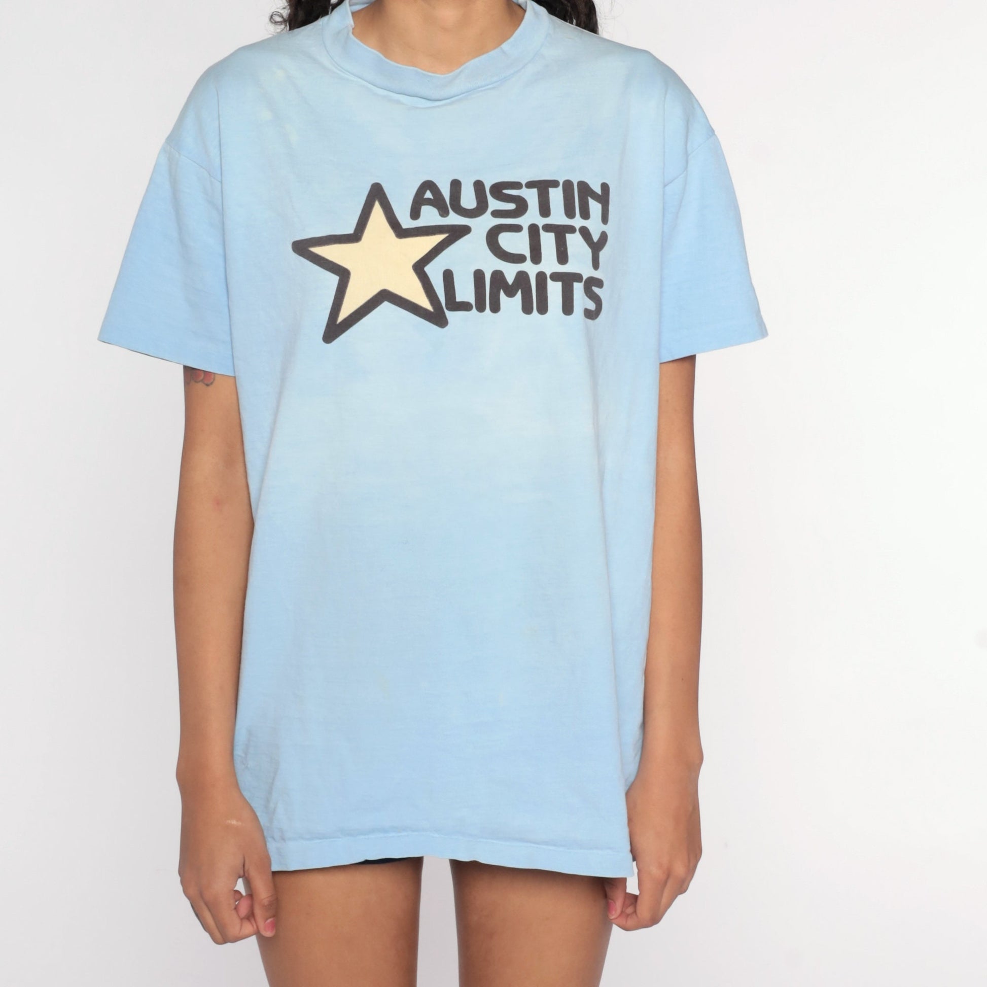 80s Austin City Limits Music Festival Graphic Tee Baby Blue Extra Large