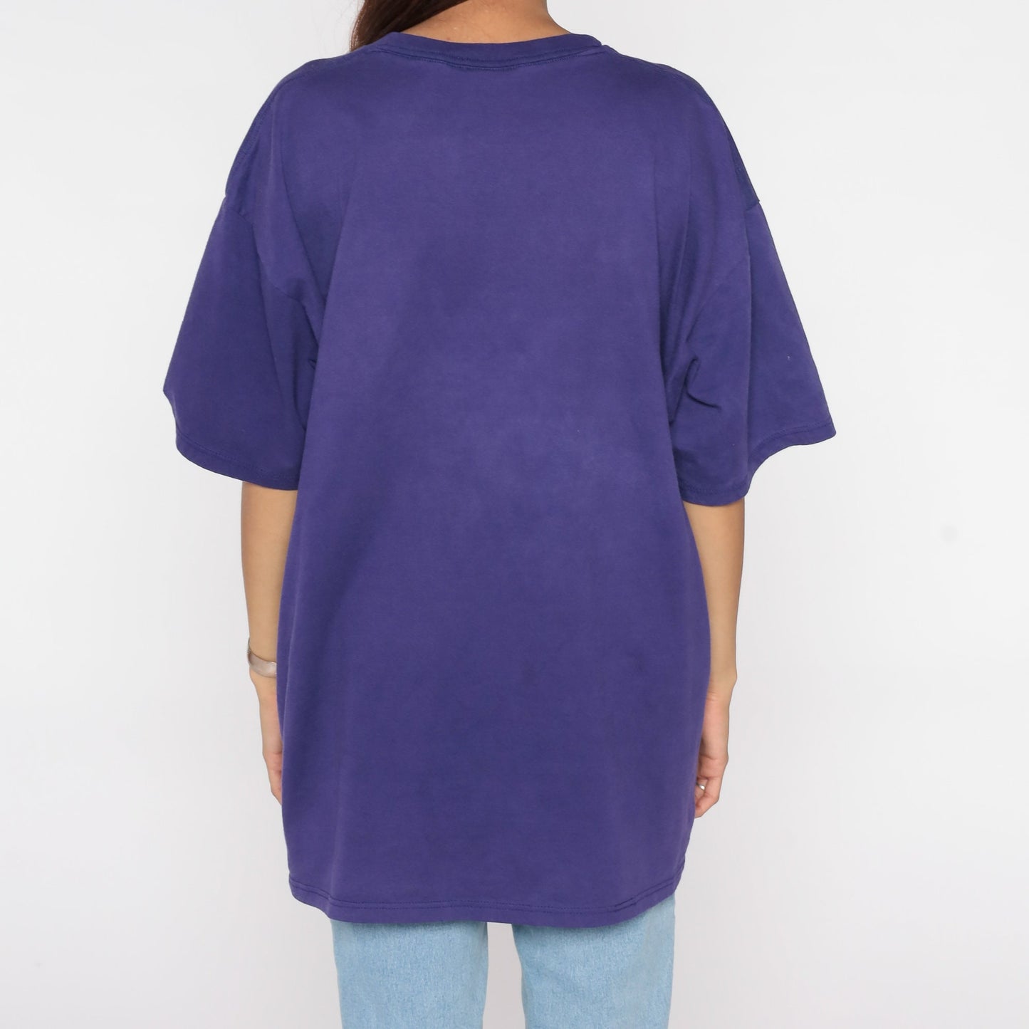 90s Hummingbird Canna Flower T-Shirt Purple Graphic Tee Plus Size XXL