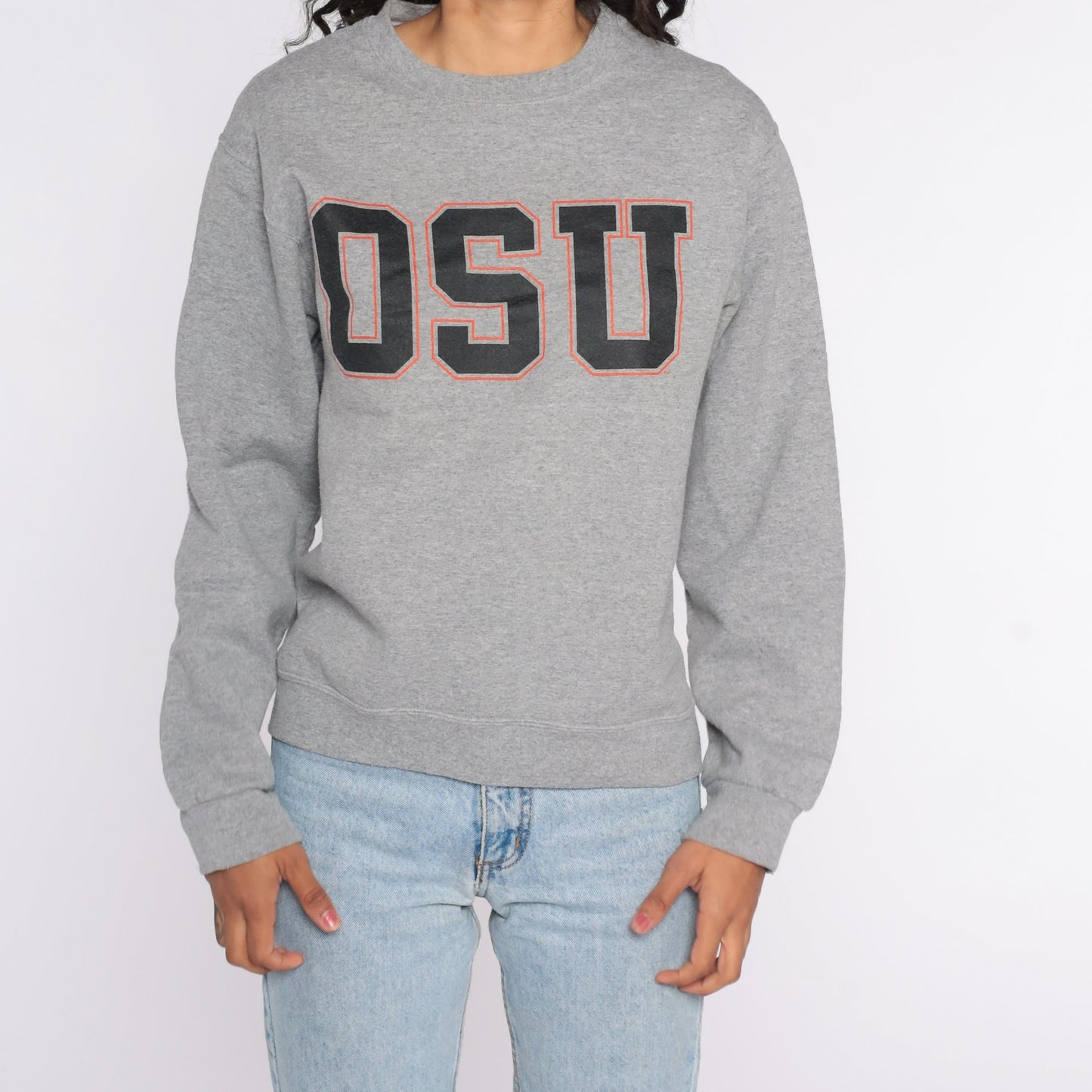 Y2K Oklahoma State University Sweatshirt Jerzees Grey Crewneck Small S