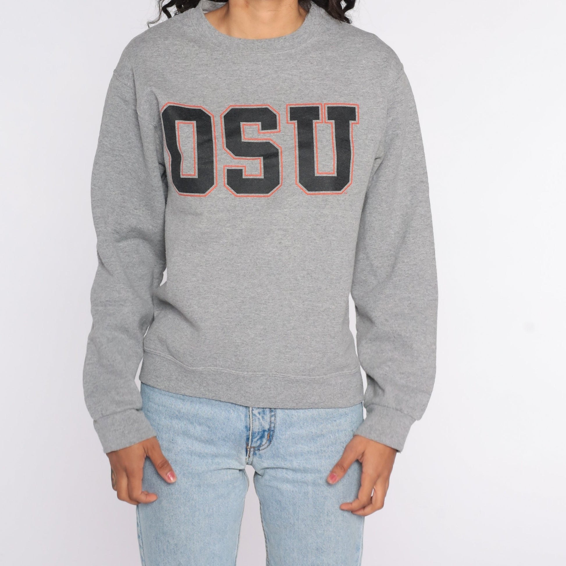 Y2K Oklahoma State University Sweatshirt Jerzees Grey Crewneck Small S