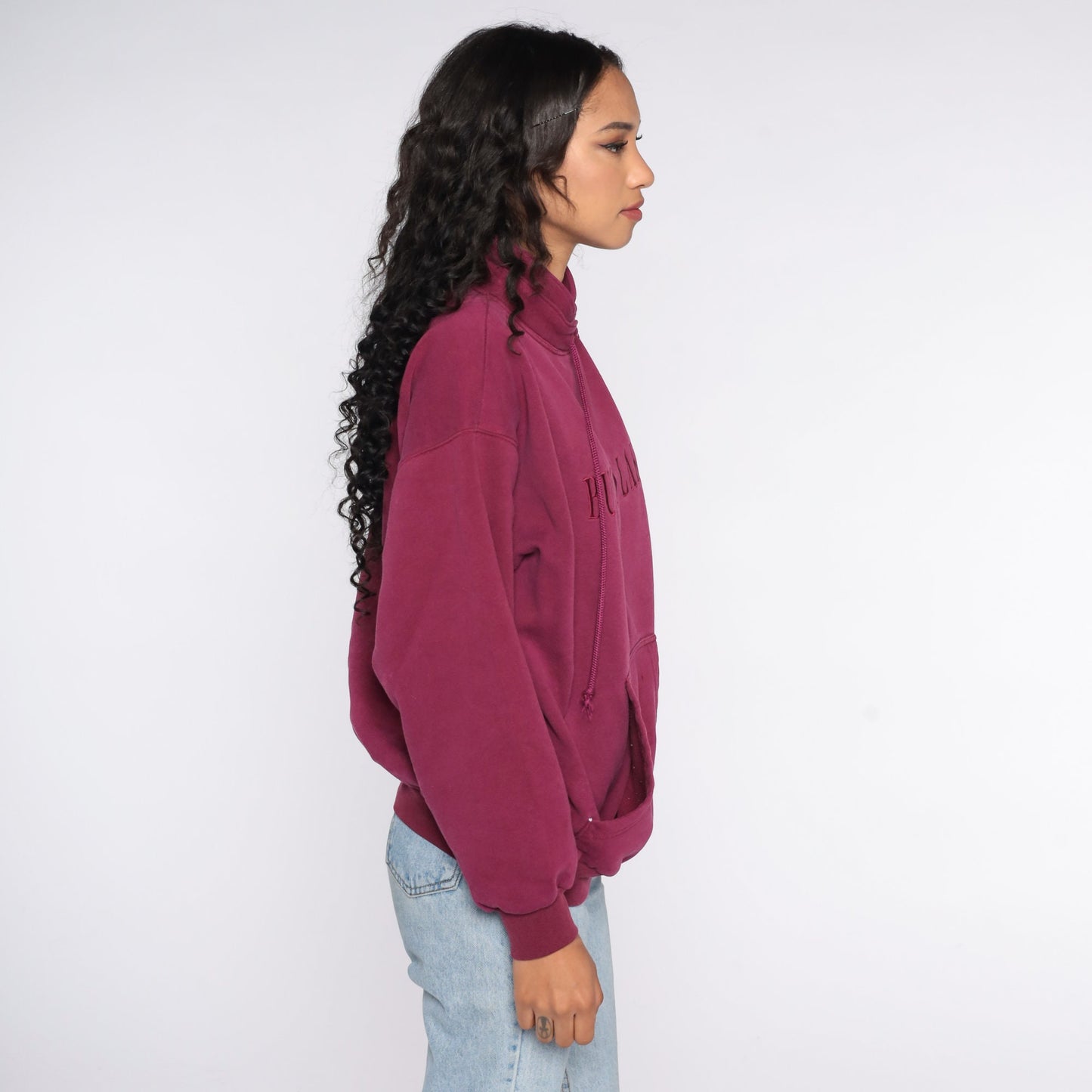 90s Bucks Lake California Sweatshirt Burgundy Crewneck Pullover Extra Large XXL