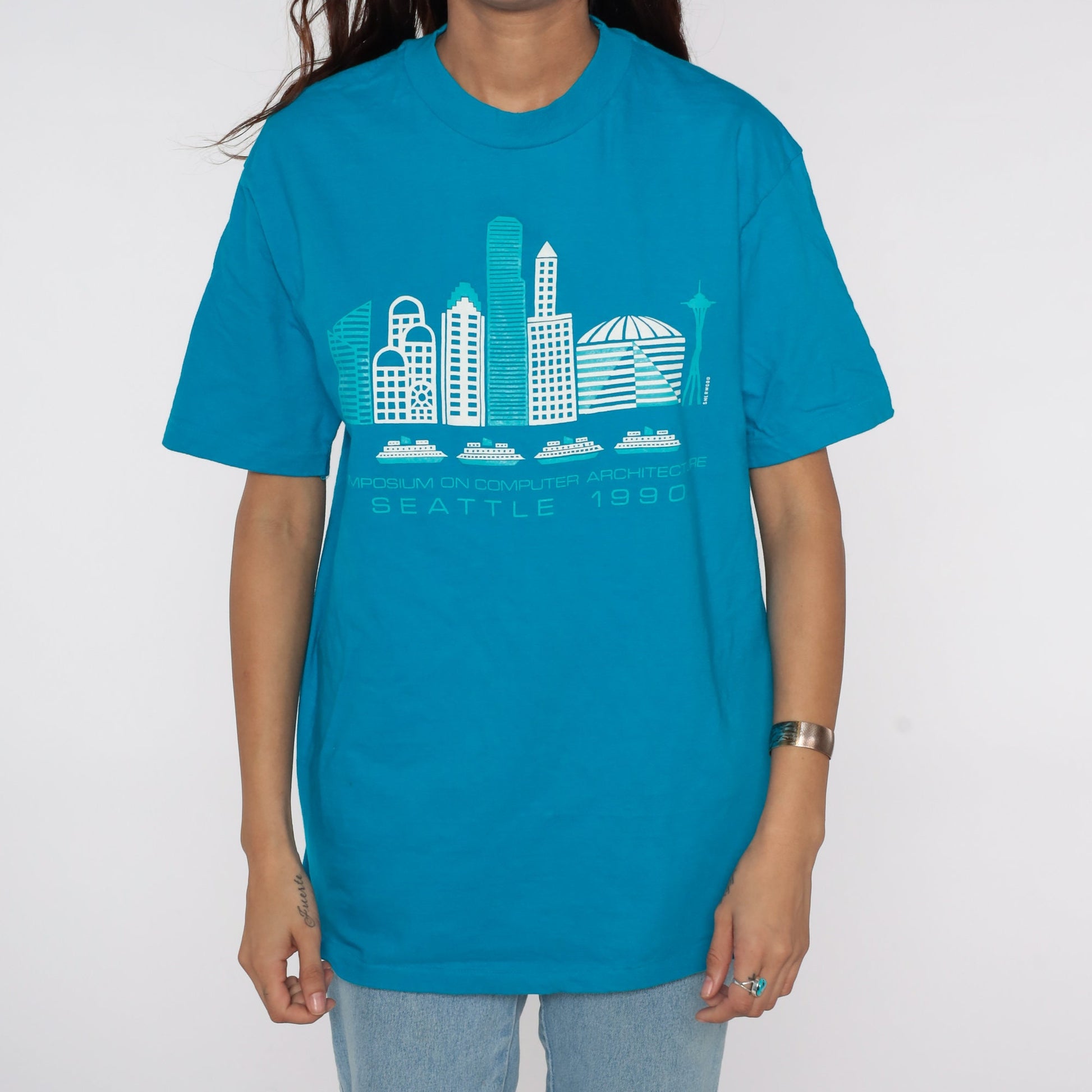 1990 Symposium on Computer Architecture Tshirt 90s Blue Single Stitch Medium