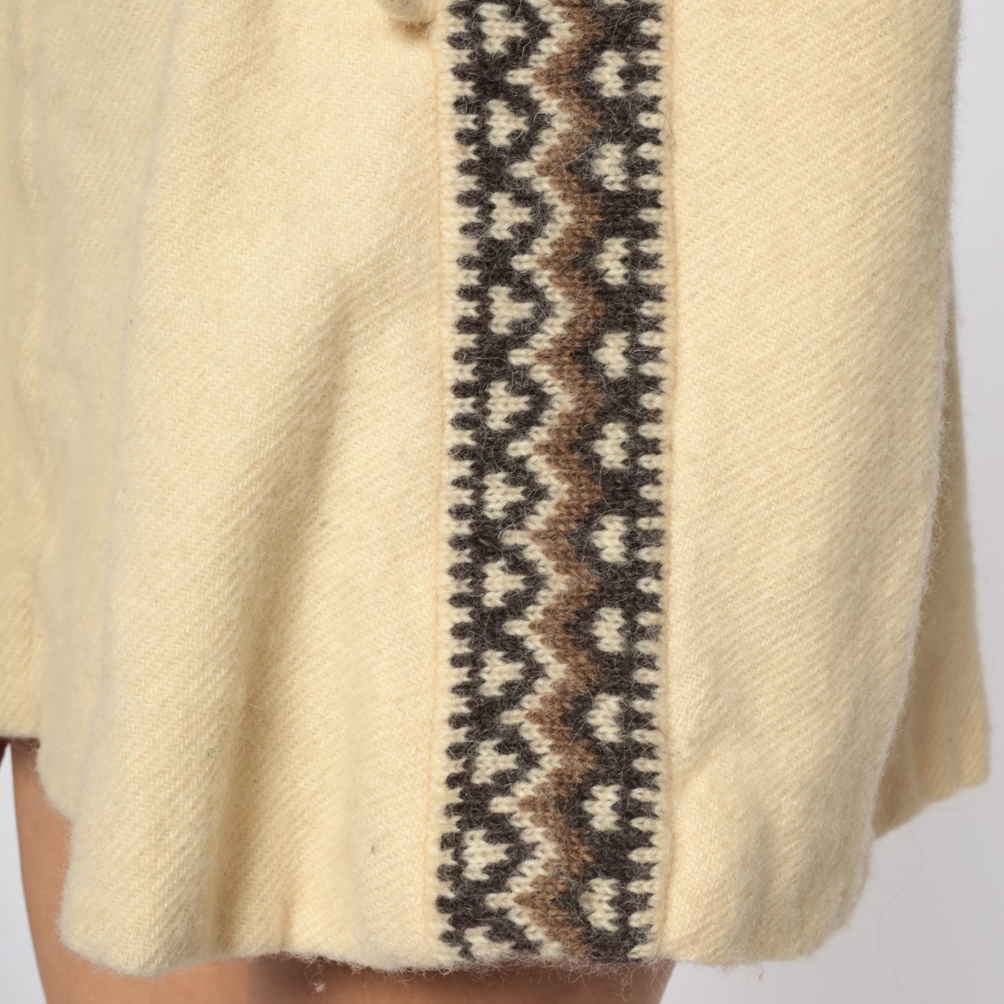 1960s Icelandic Wool Cape Cream Zip Jacket Mod Medium