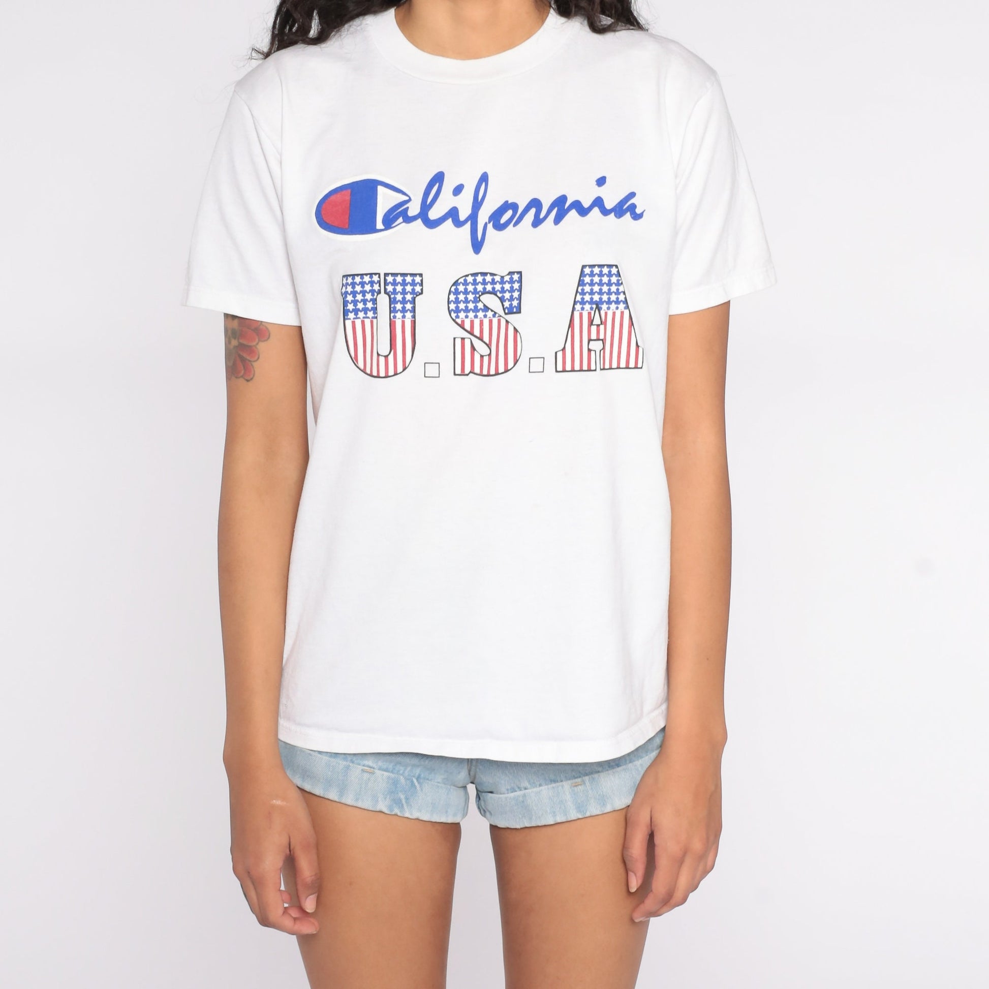 90s Champion California Graphic T-Shirt Bootleg Print Medium