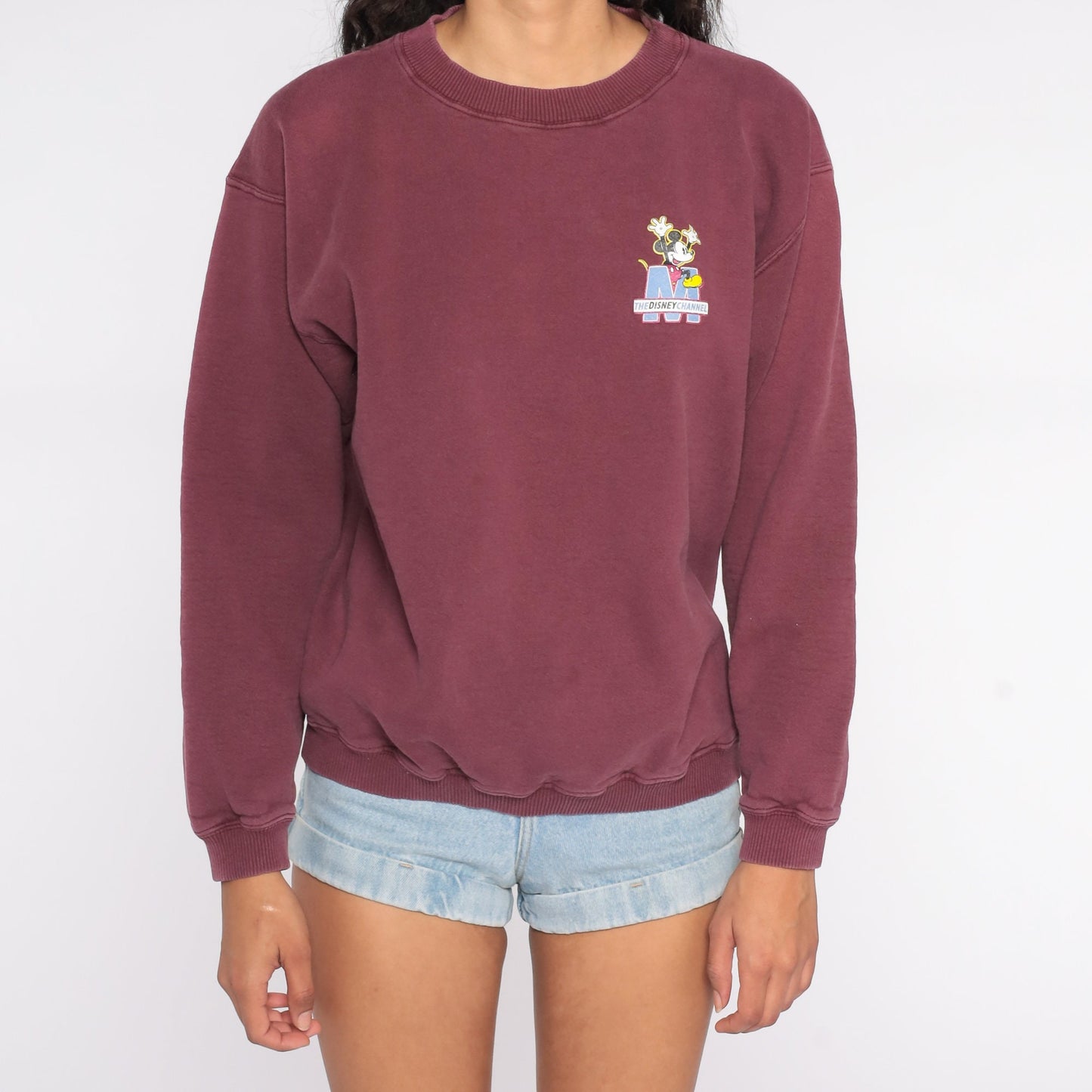 90s Mickey Mouse Disney Sweatshirt Burgundy Crewneck Medium