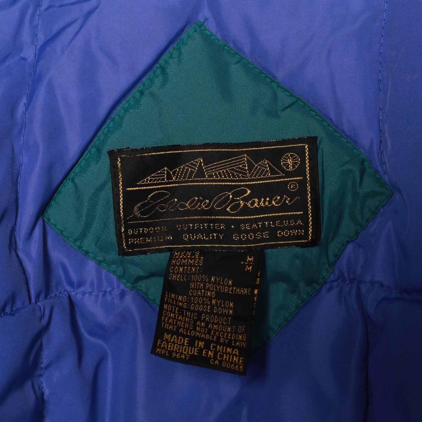90s Eddie Bauer Purple Puffer Ski Jacket Green Trim Down Goose Large