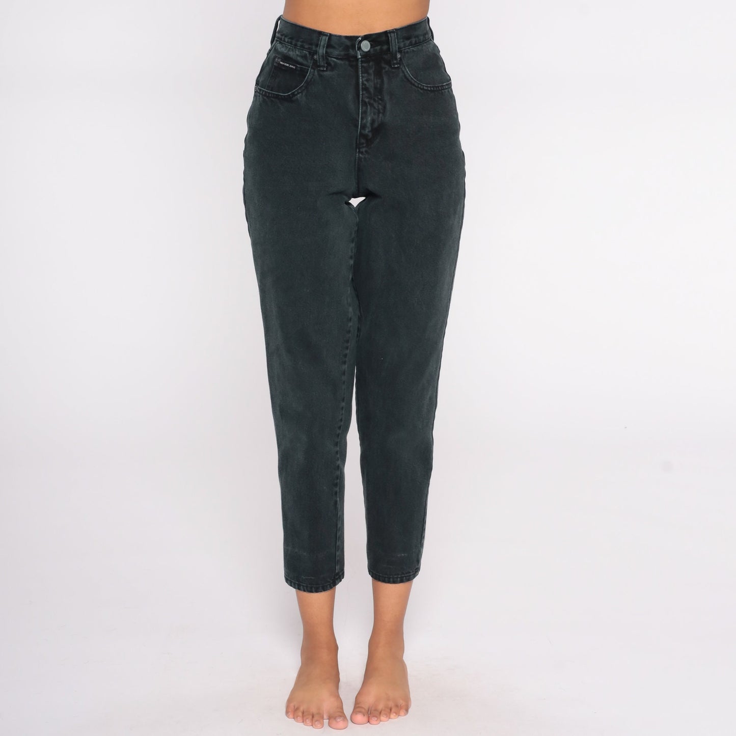 90s NY Jeans Black High Waist Tapered Denim Extra Small XS