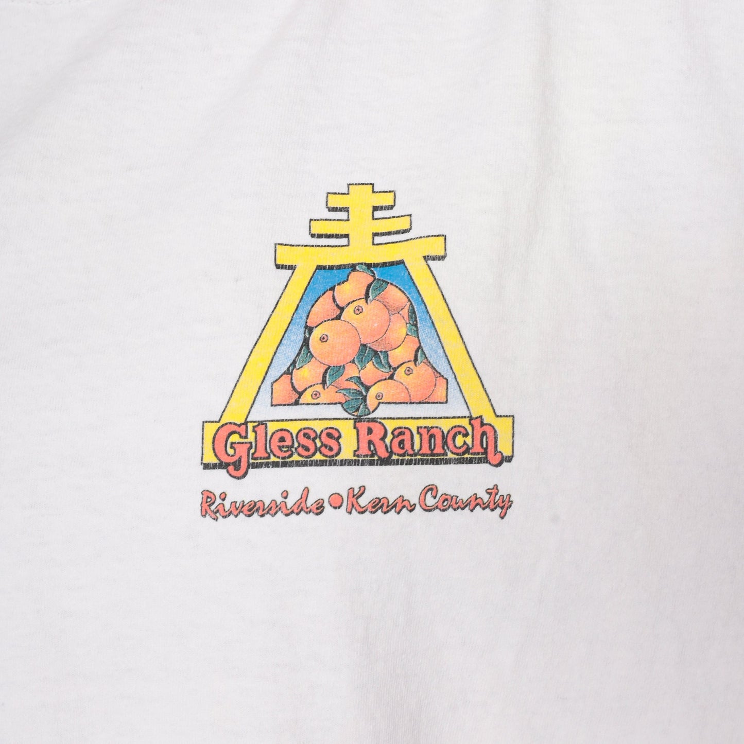 90s Gless Ranch Farm Stand T Shirt Orange Graphic Tee Extra Large XL