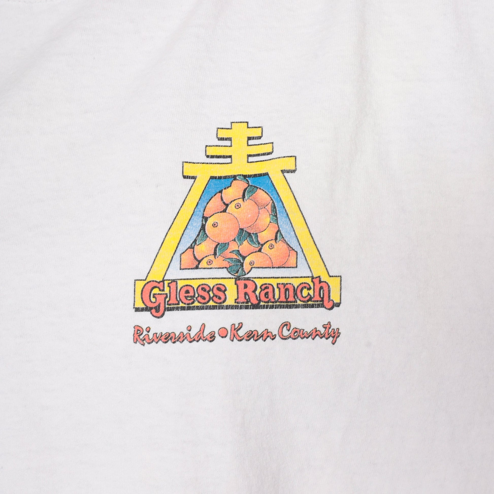 90s Gless Ranch Farm Stand T Shirt Orange Graphic Tee Extra Large XL