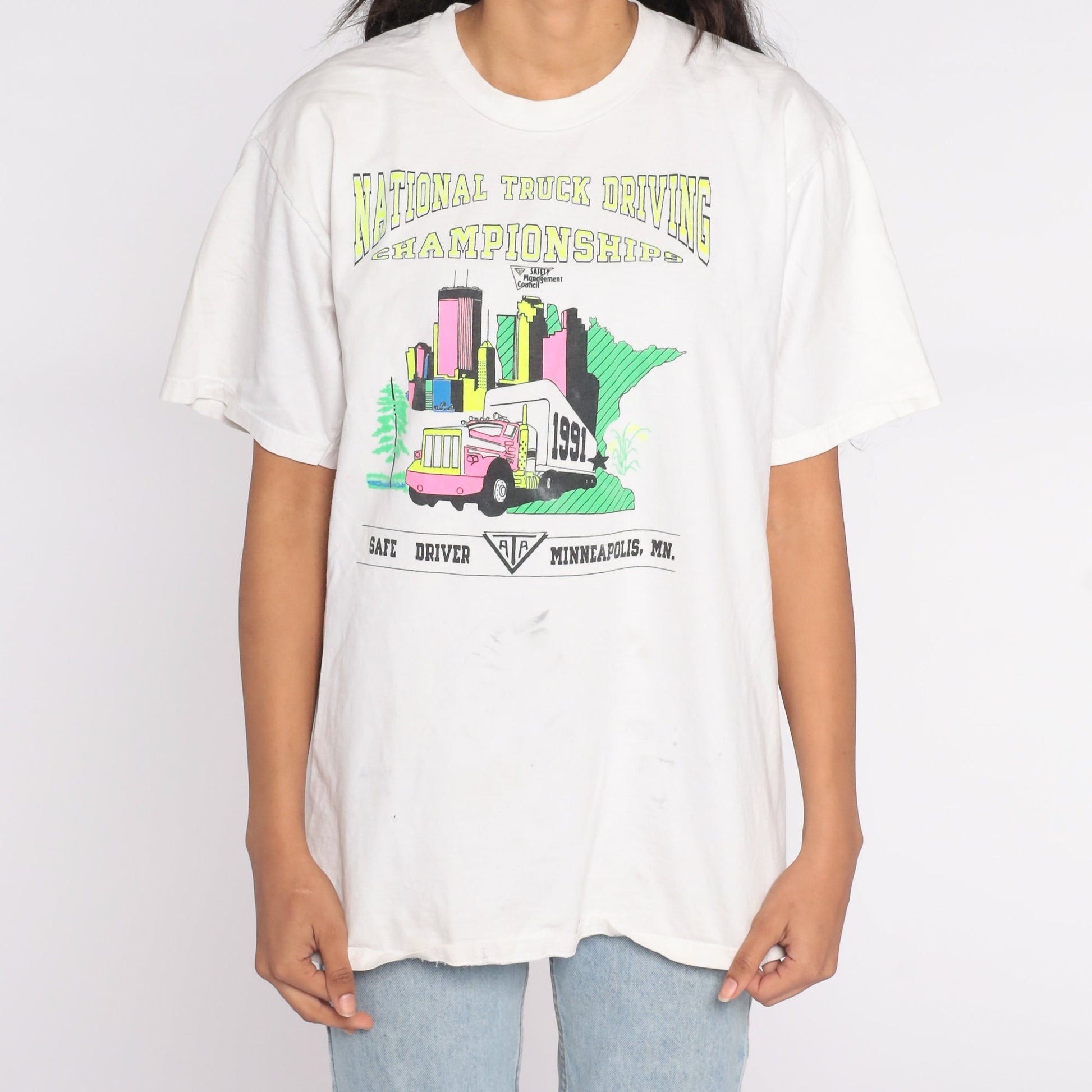 1991 National Truck Driving Championship Graphic T-Shirt Minneapolis Medium