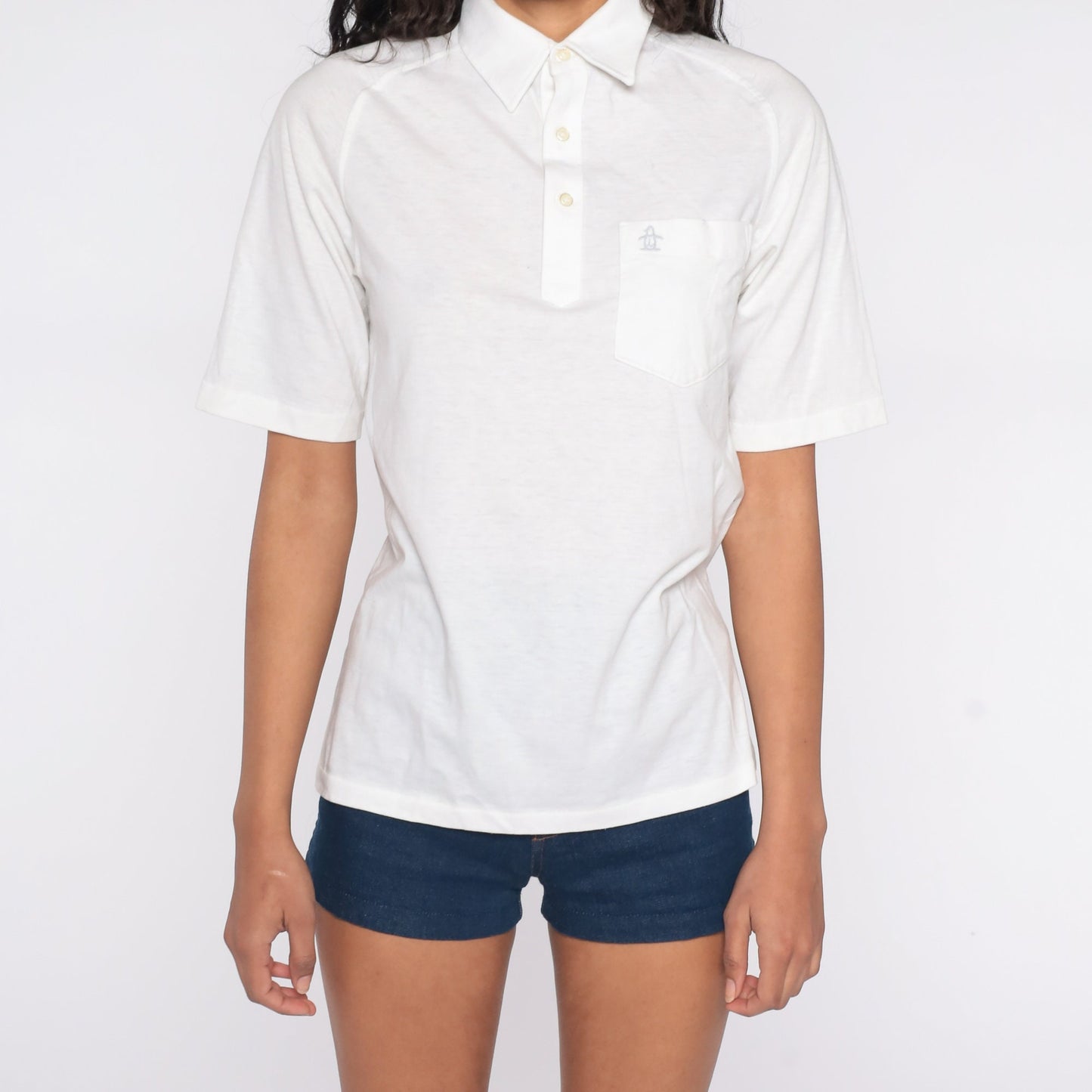 Munsingwear Penguin Polo Shirt White Grand Slam 80s Men's Medium