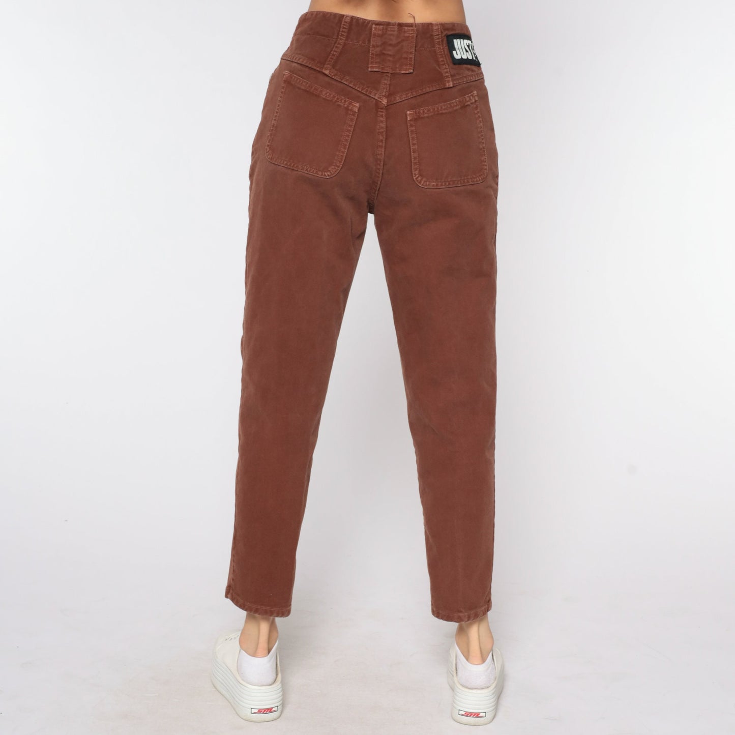 80s Brown High-Waist Tapered Jeans Denim Pants Medium 29