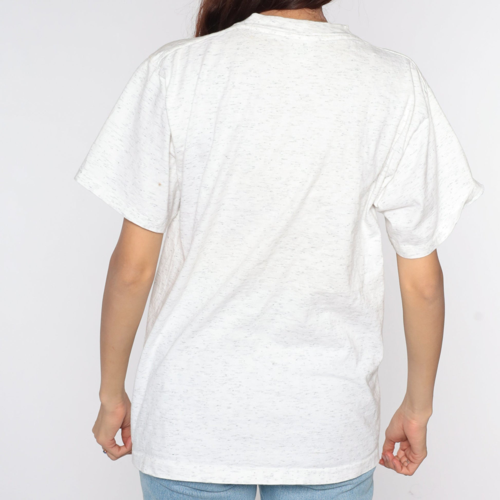 90s Glitter Tulip Floral T-Shirt Cotton Graphic Tee Medium M