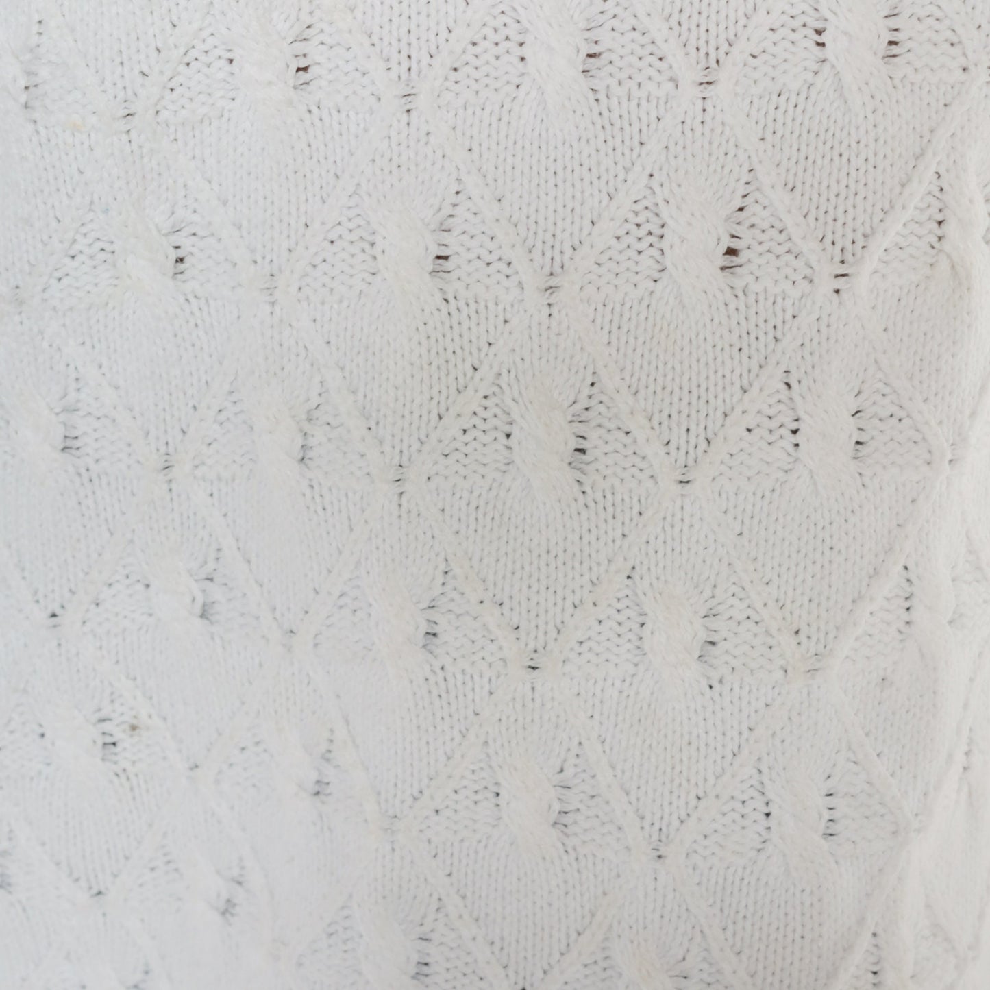 90s White Textured Knit Sweater Diamond Brocade Pullover Large L