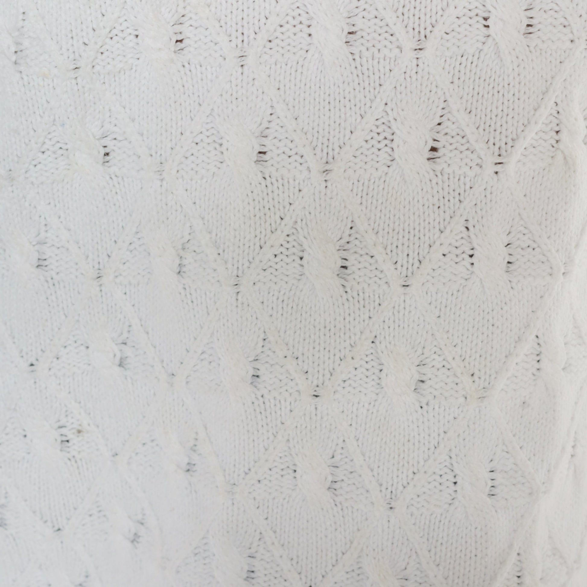 90s White Textured Knit Sweater Diamond Brocade Pullover Large L