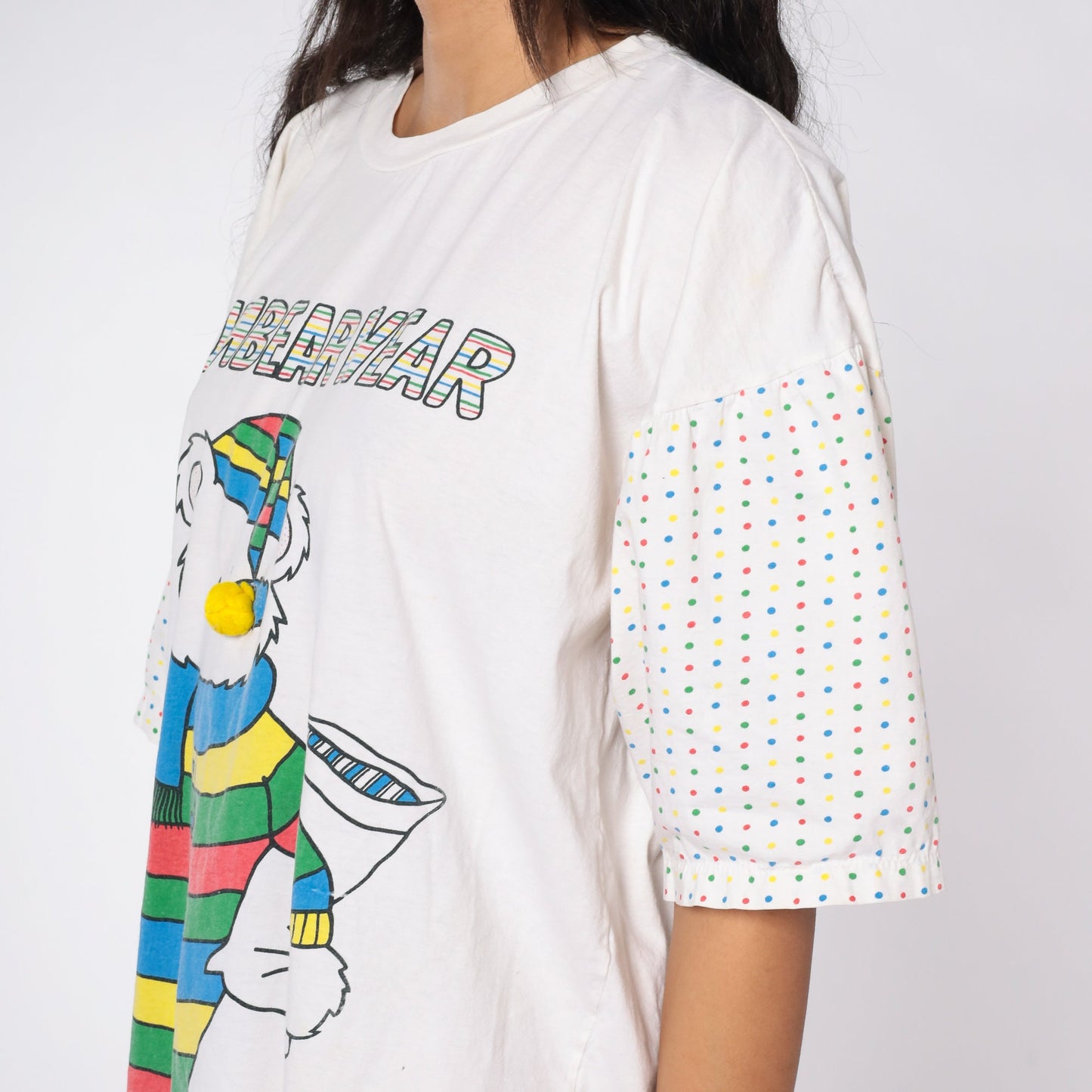 80s Slumbear Wear Teddy Bear Pajama Dress Nightgown Cotton Graphic Small