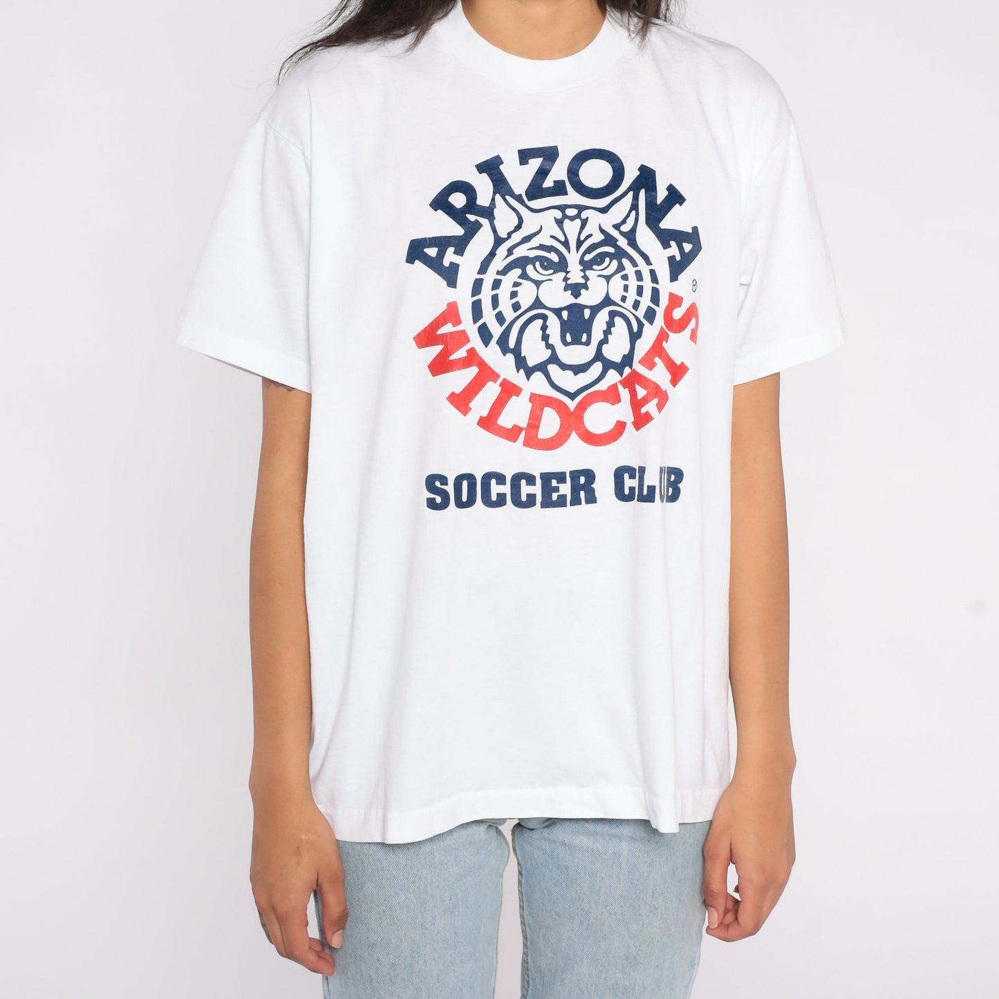80s Arizona Wildcats University Graphic T-Shirt Screen Stars White Extra Large XL