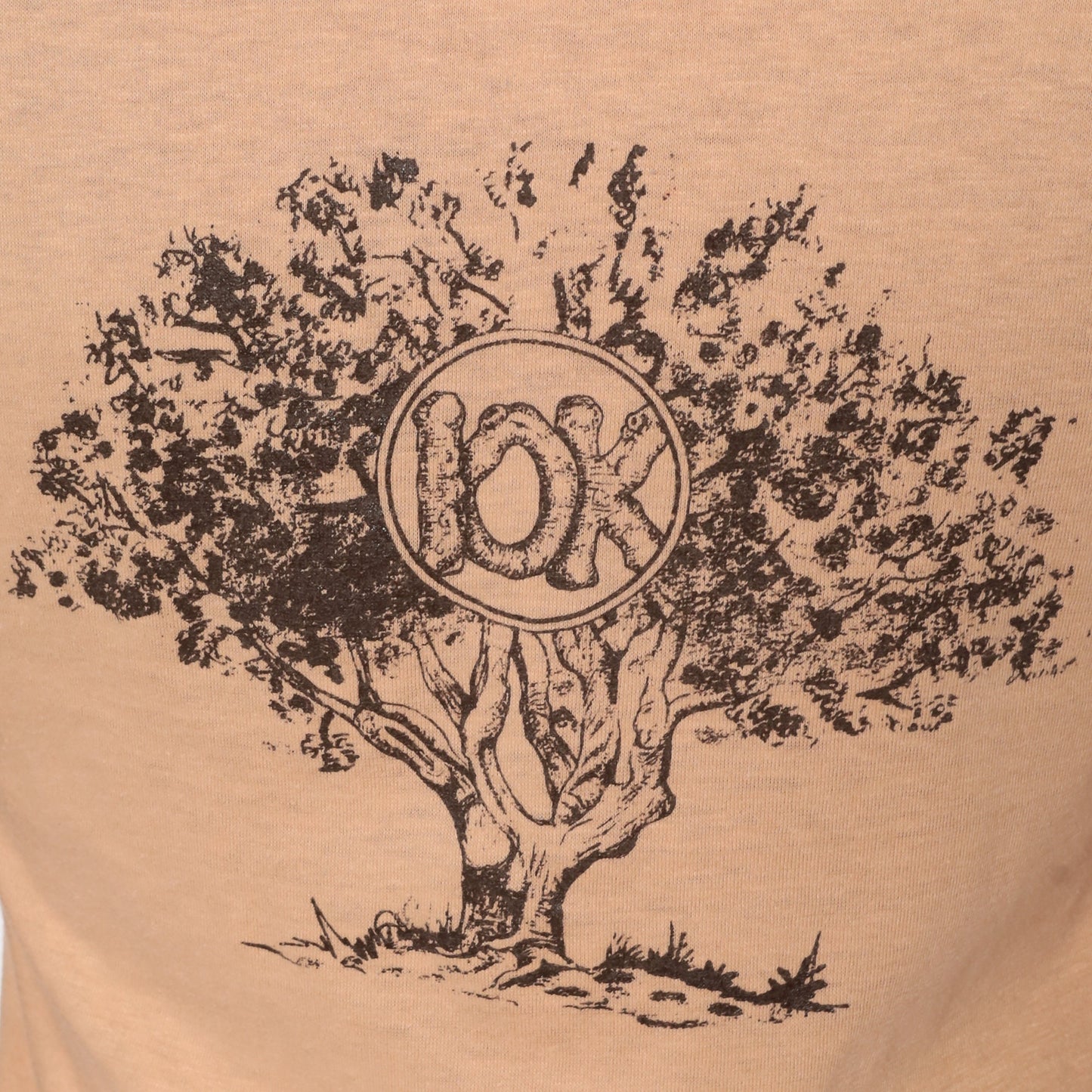 80s Brentwood 10K Run 1980 Graphic Tee Single Stitch Tan Brown Extra Small