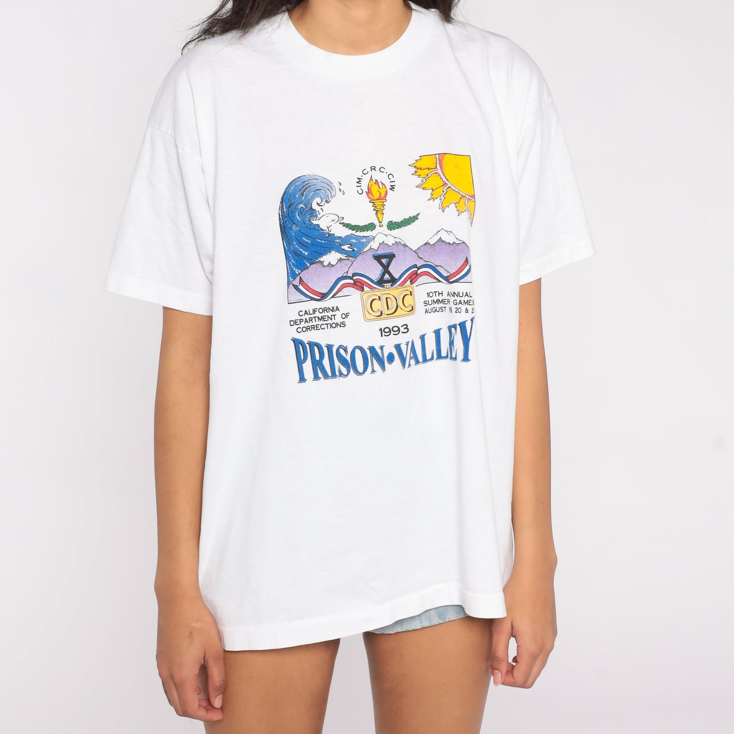 1993 CDC Summer Games Prison Valley T-Shirt 90s Graphic Tee Extra Large XL