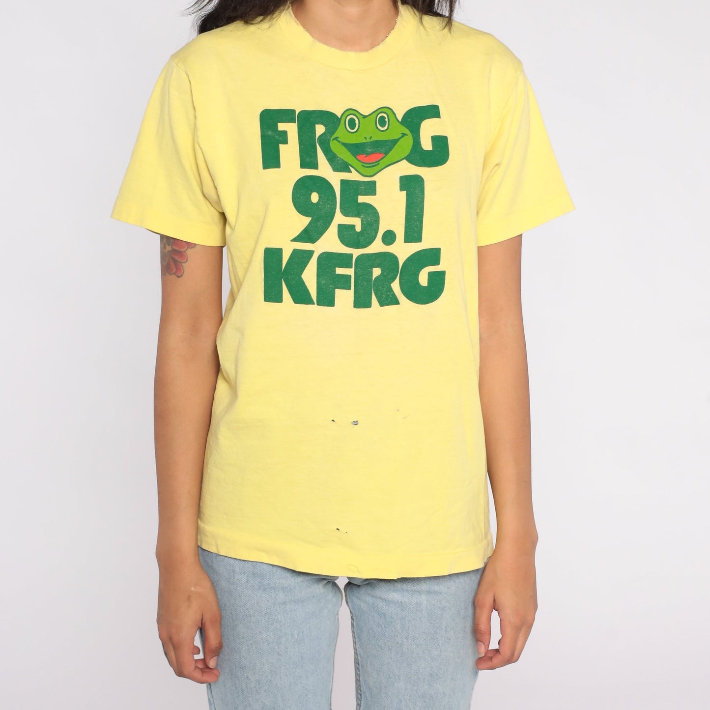 80s KFRG Radio Station San Bernardino Graphic T-Shirt Cotton Medium