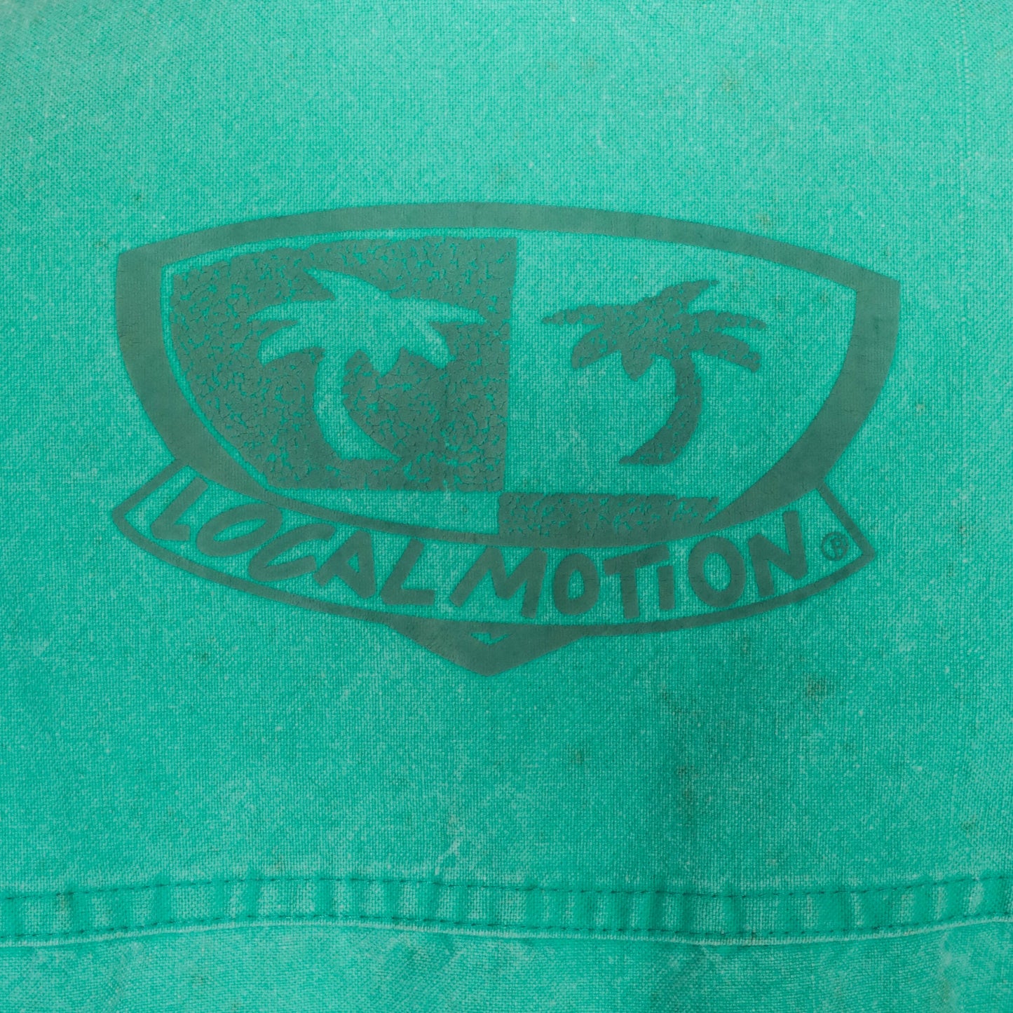 90s Local Motion Hawaii Windbreaker Jacket Green Cotton Zip-Up Medium
