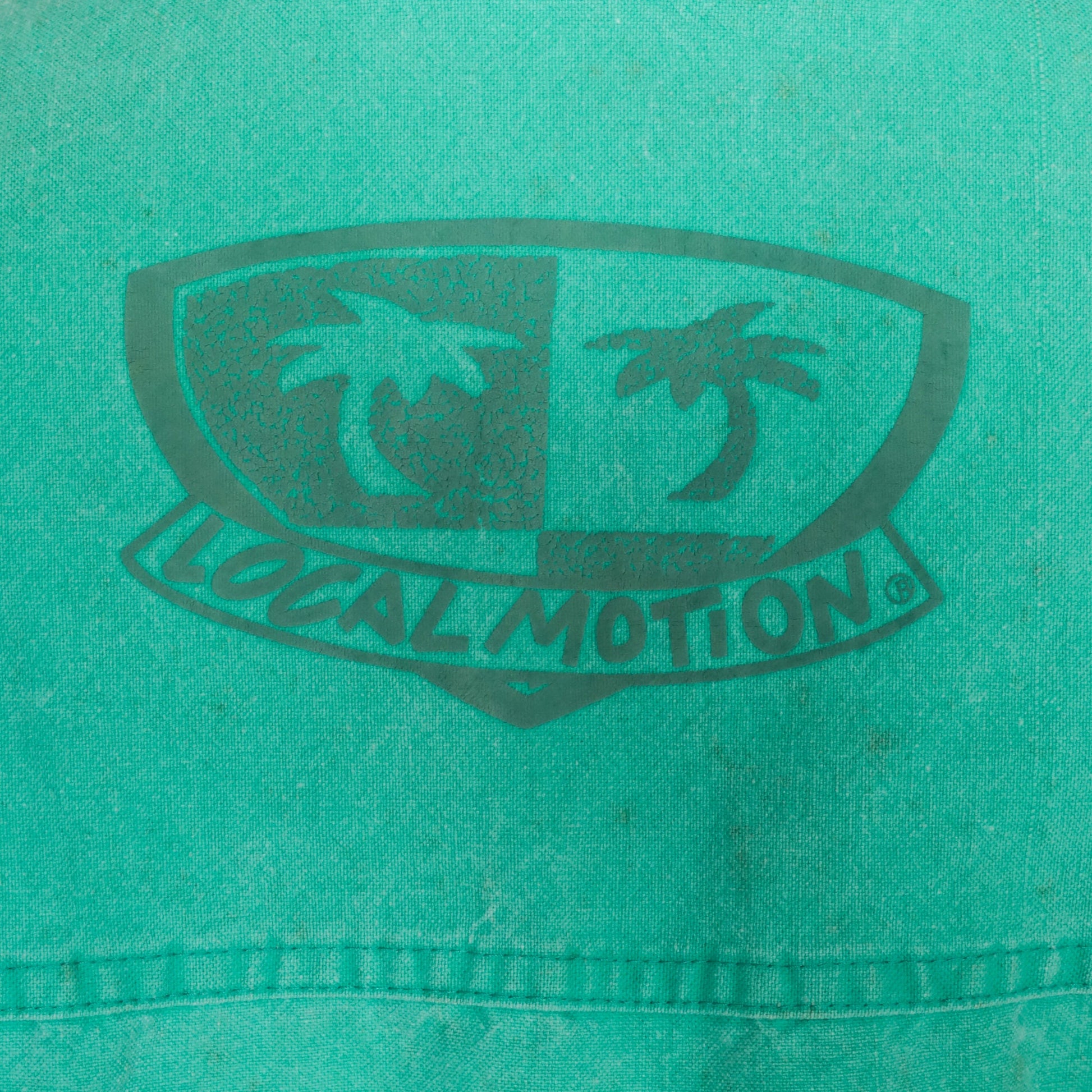 90s Local Motion Hawaii Windbreaker Jacket Green Cotton Zip-Up Medium