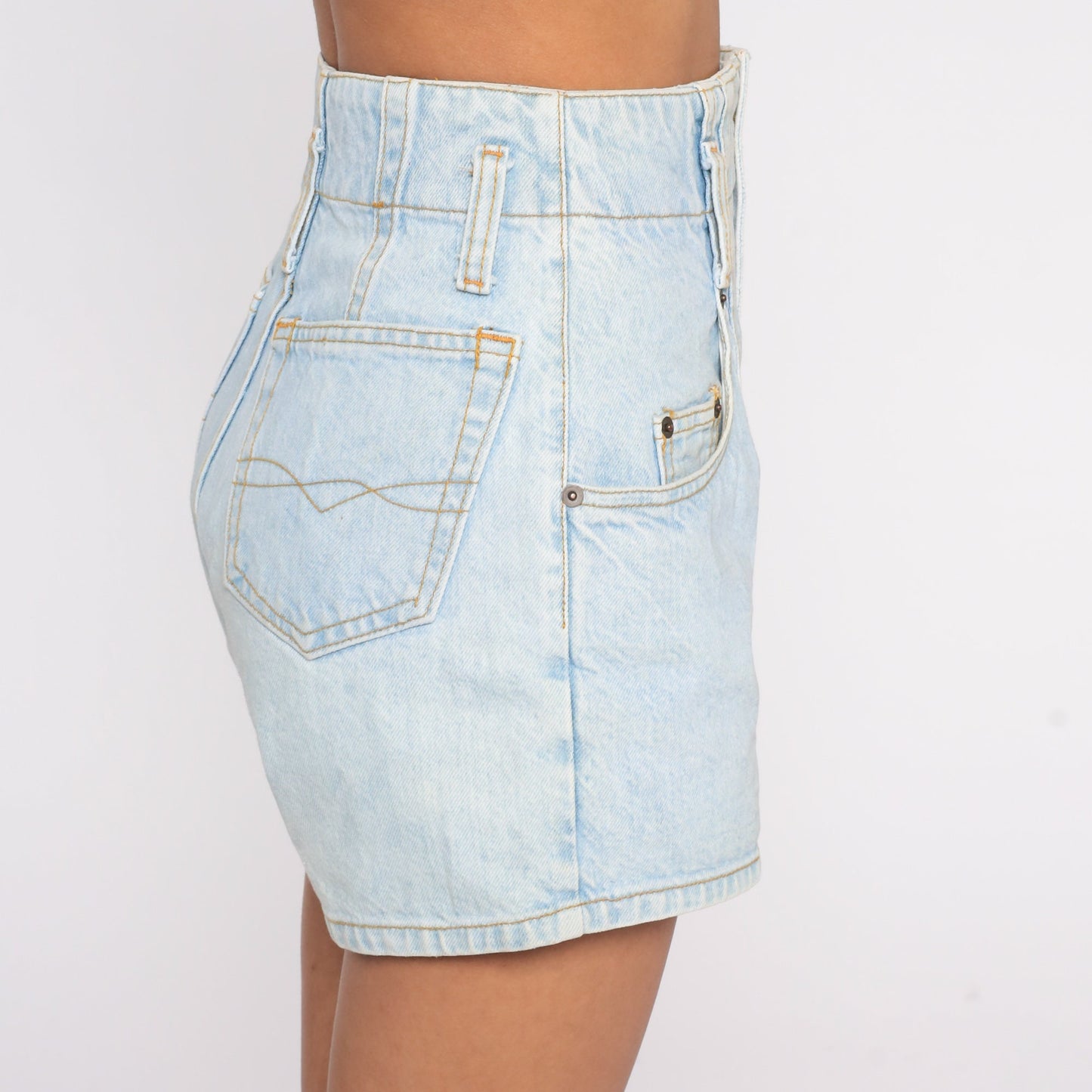 90s Light Wash Denim Shorts High Waisted Jean Shorts Extra Small XS