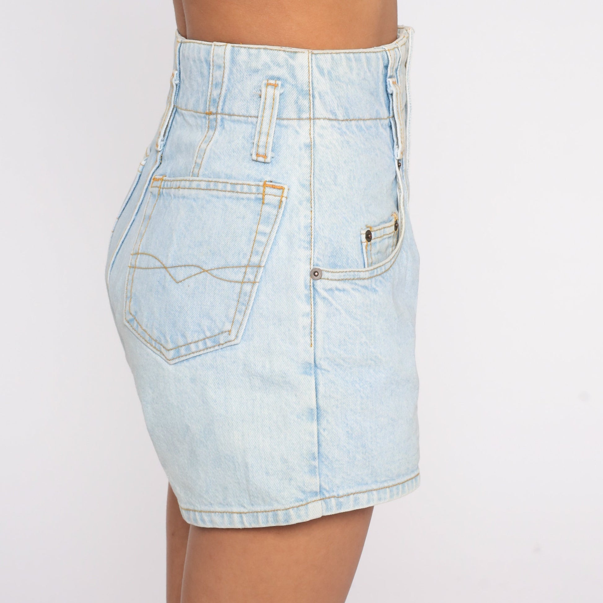 90s Light Wash Denim Shorts High Waisted Jean Shorts Extra Small XS