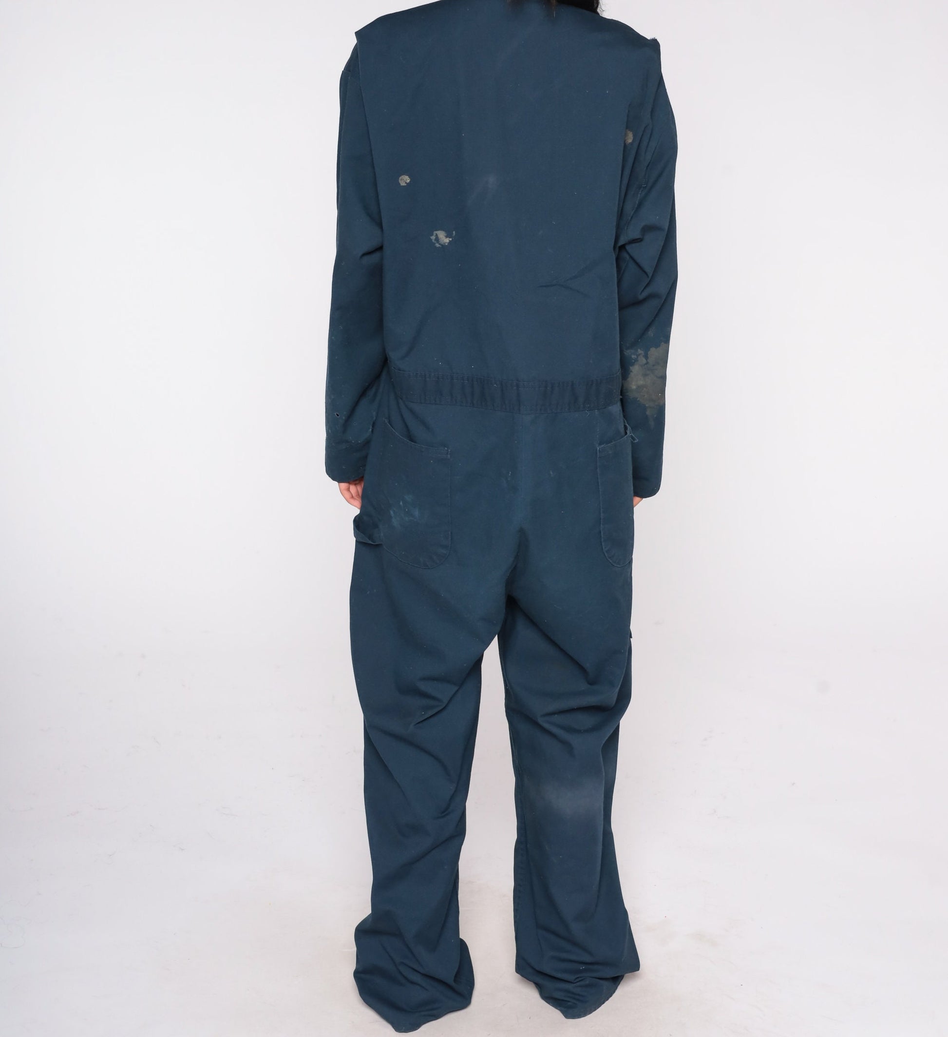 80s Sears Navy Coveralls Jumpsuit Workwear Distressed Mens XXL