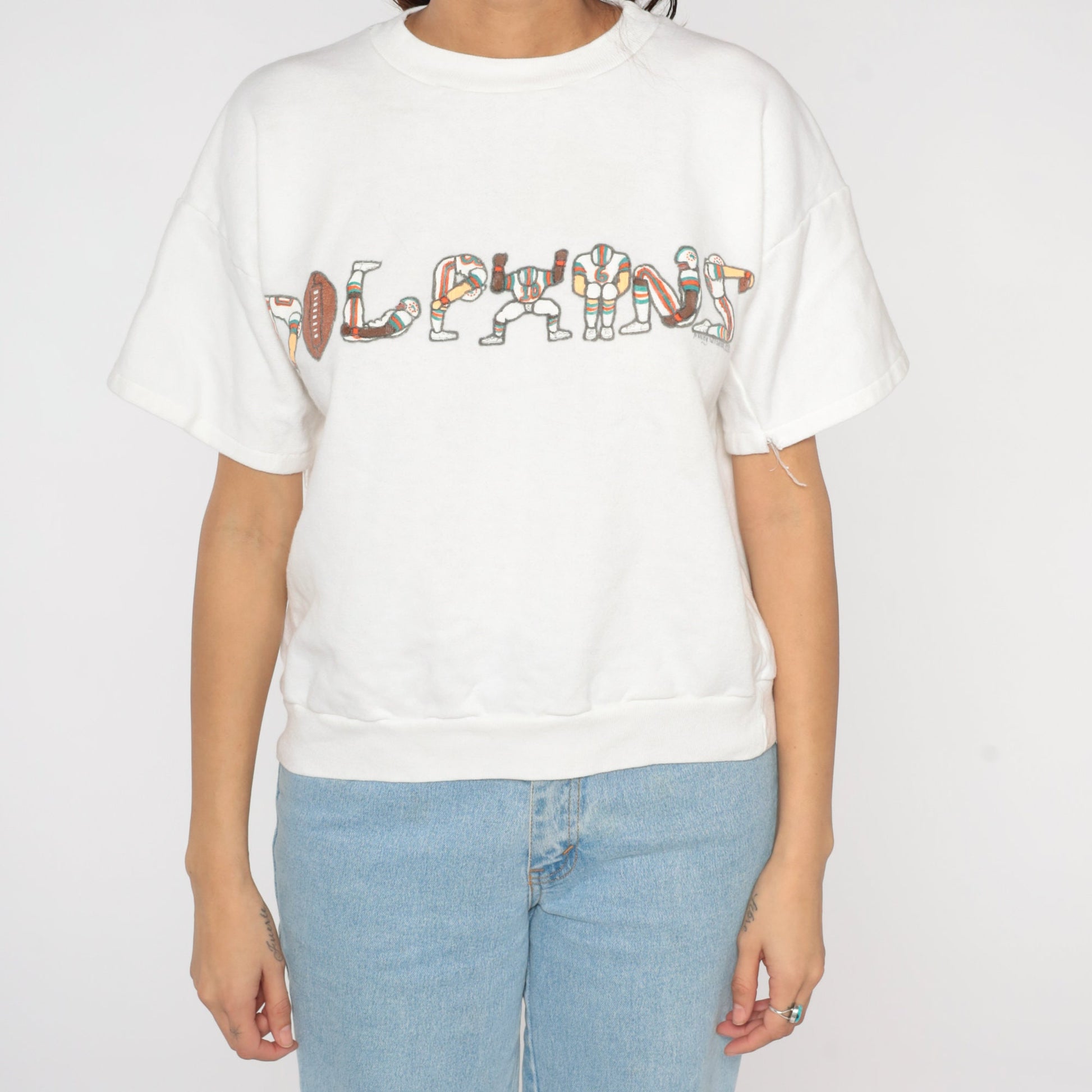 1980s Miami Dolphins NFL Football Graphic Sweatshirt Medium