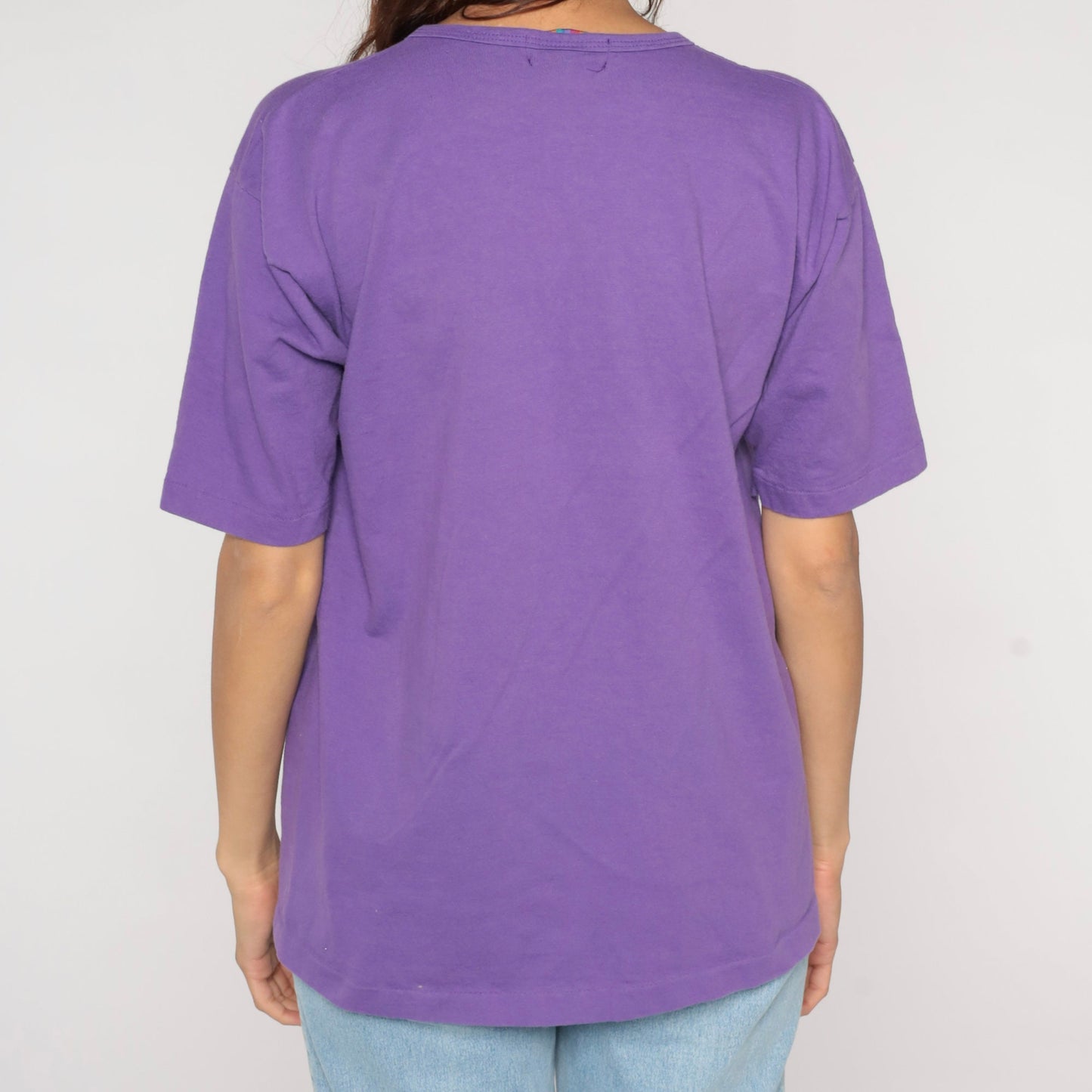 90s Laurel Burch Sun God Graphic T-Shirt Purple Cotton Medium