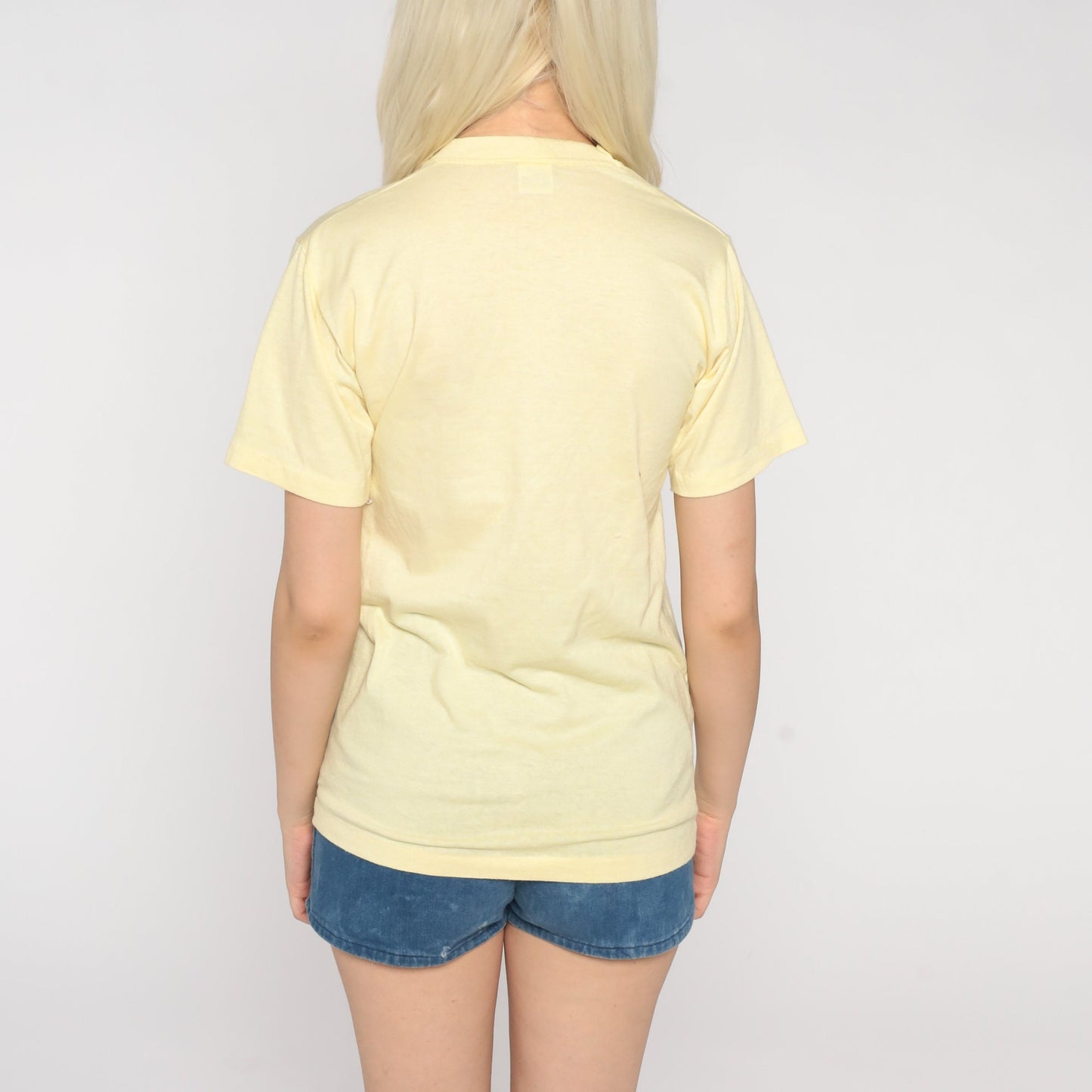 80s RSVP Walkathon Volunteer Bureau Graphic T-Shirt Pastel Yellow Small