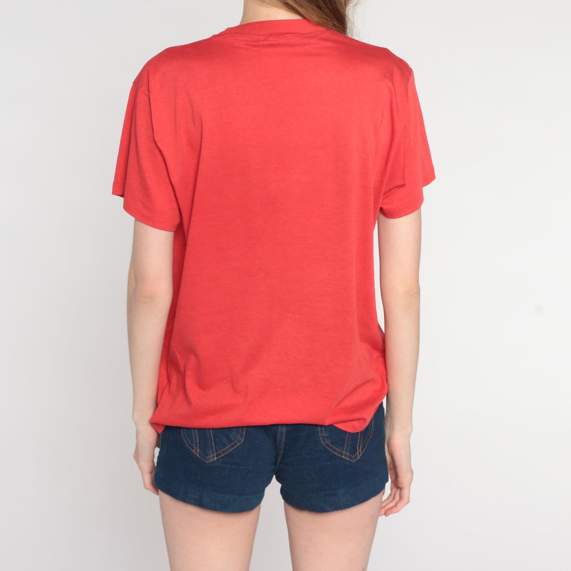 1985 WABF Racketball Tournament Graphic T-Shirt Red Single Stitch Medium