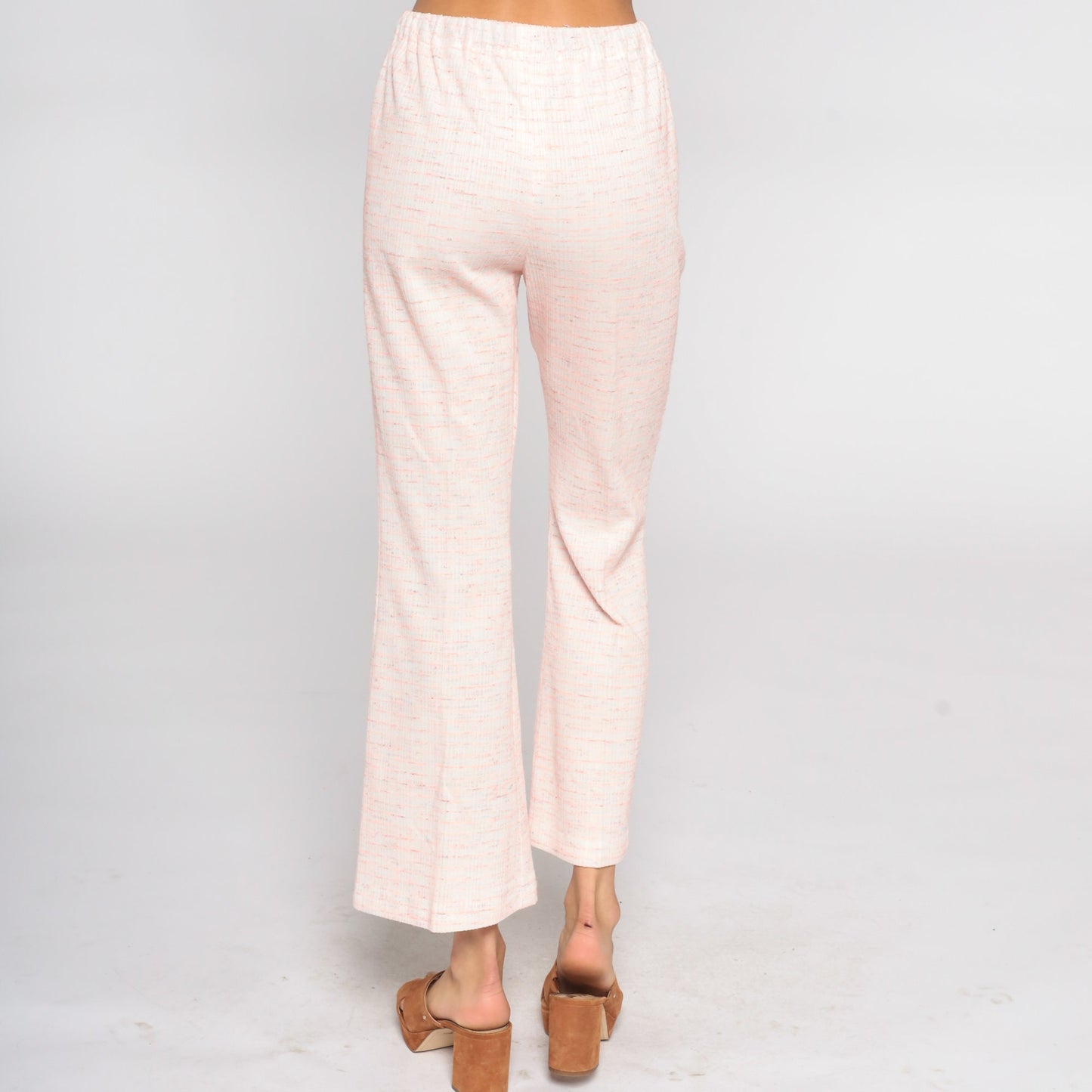70s Pink Bell Bottom Pants High Waist Flared Trousers Small Medium