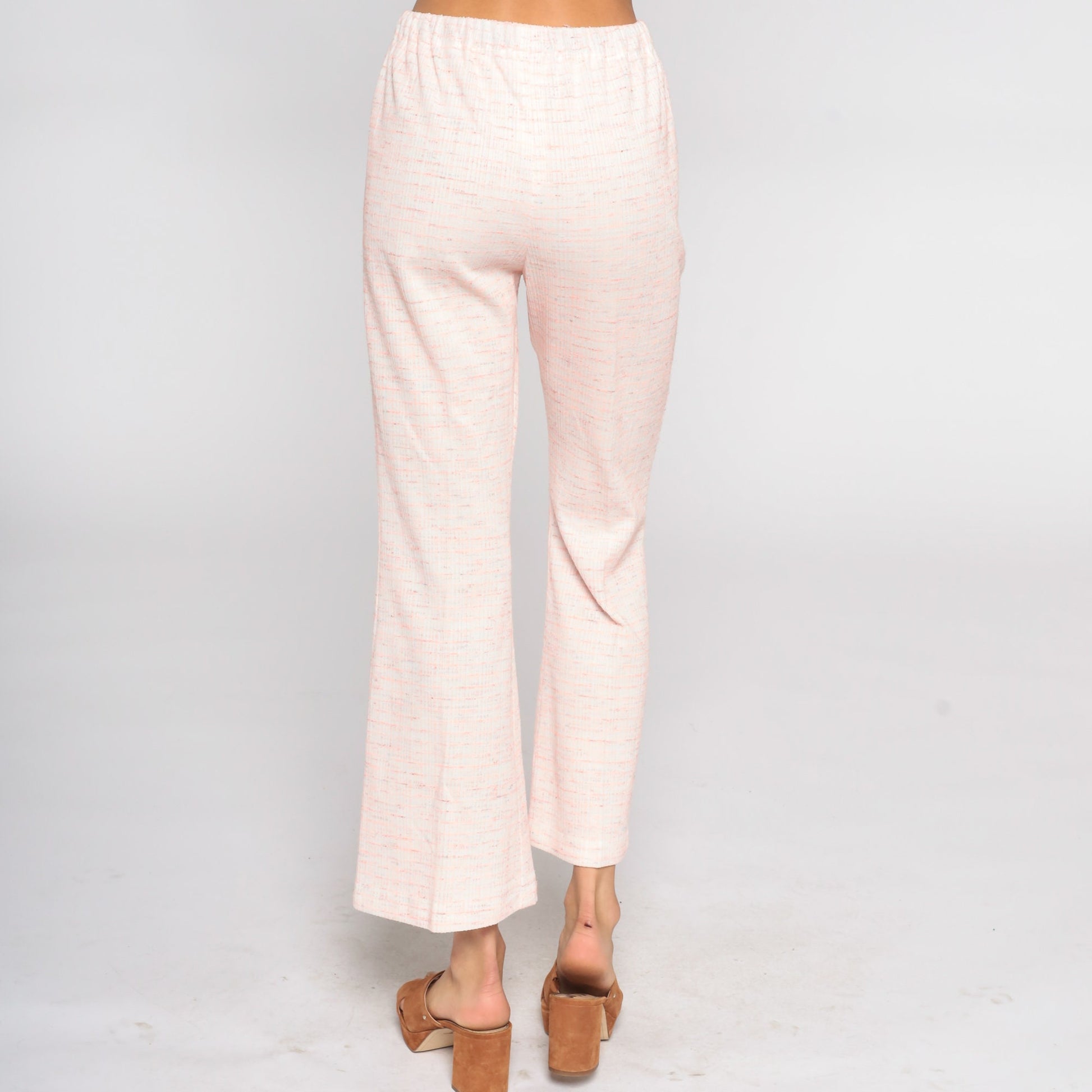 70s Pink Bell Bottom Pants High Waist Flared Trousers Small Medium