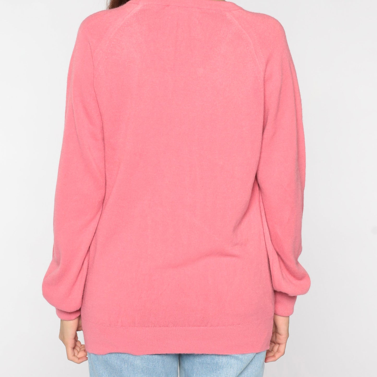 00s Horse Thief Country Club Pink V-Neck Knit Sweater Large