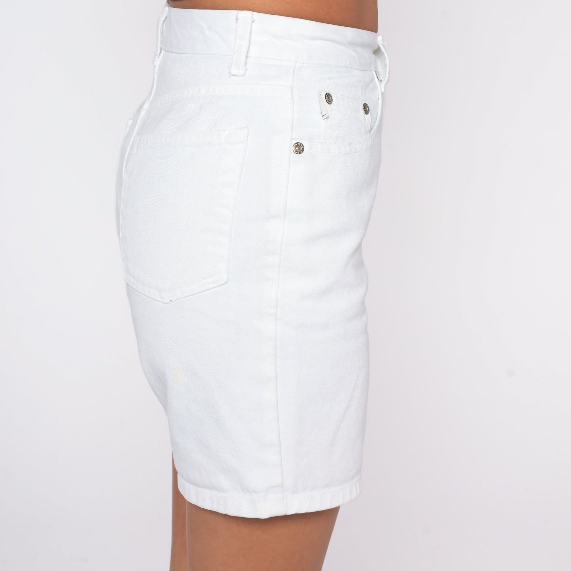 Y2K White Denim Shorts High Waisted Arizona Jeans Co Extra Small