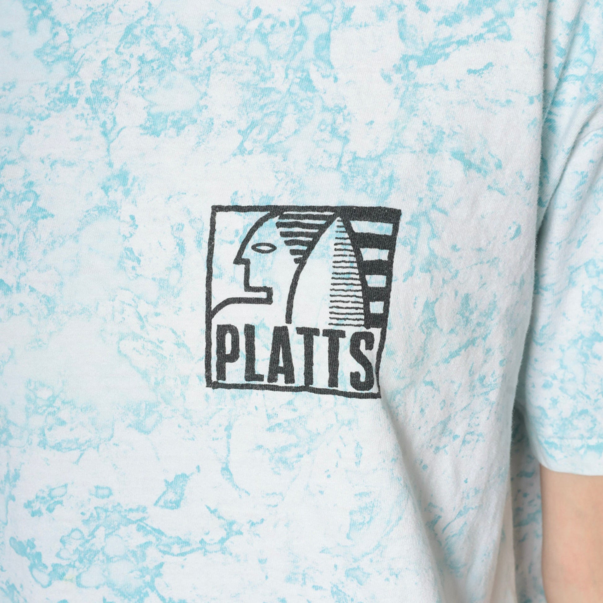 90s Platts Surf Tie Dye Graphic T-Shirt Blue White Go Hard Large L