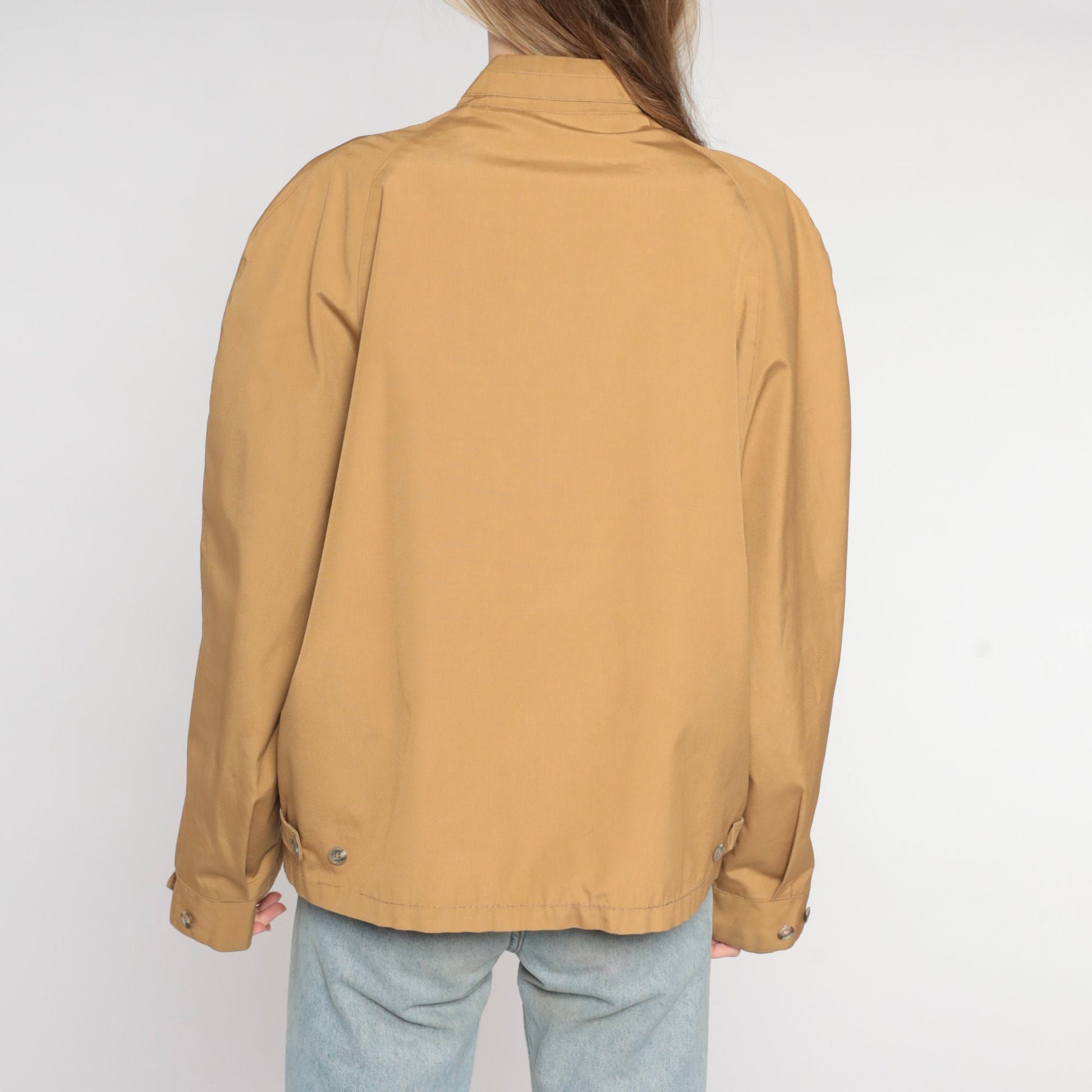 80s Tan Windbreaker Zip Up Jacket Men's Large