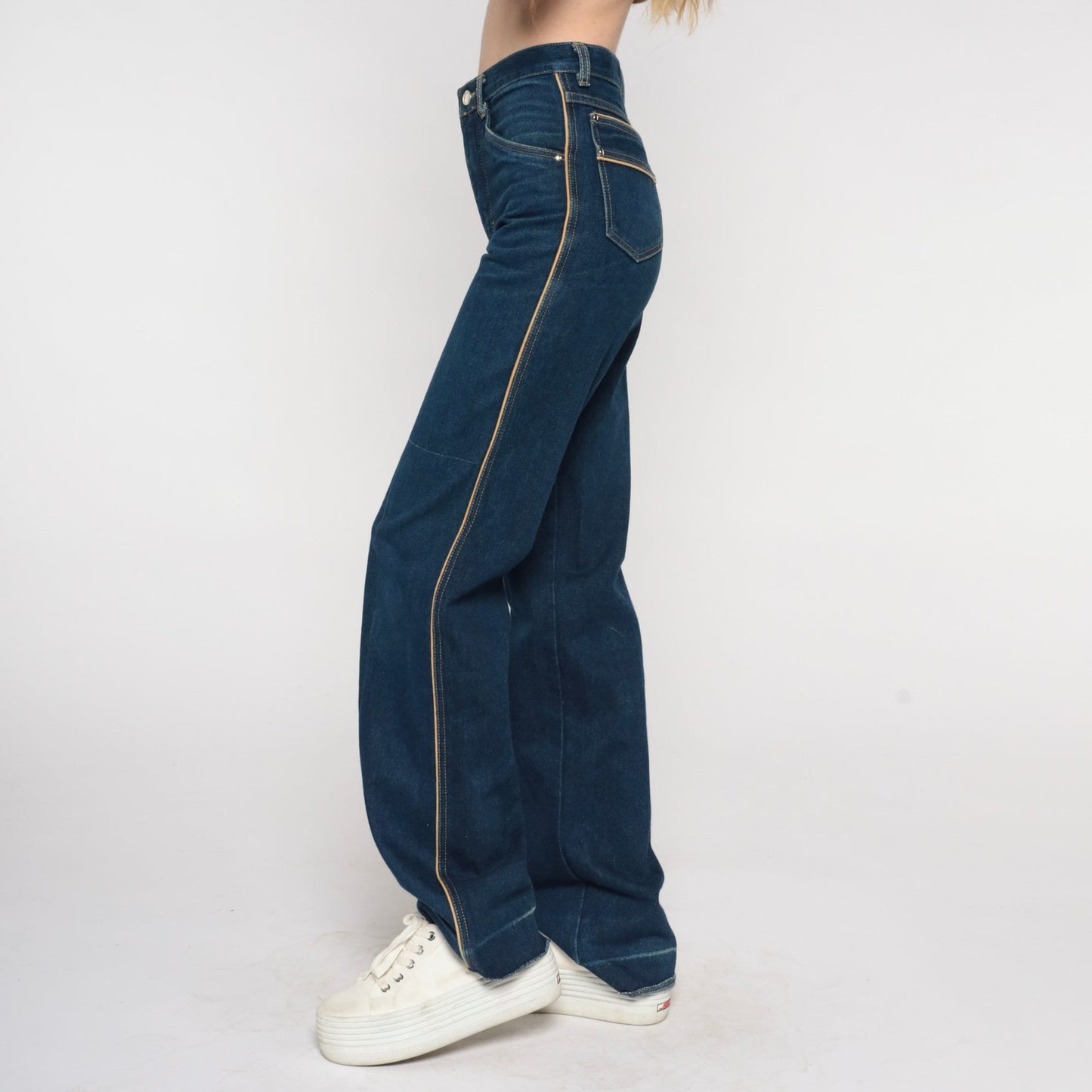90s Brittania High-Waisted Flare Jeans Dark Blue Denim Extra Small