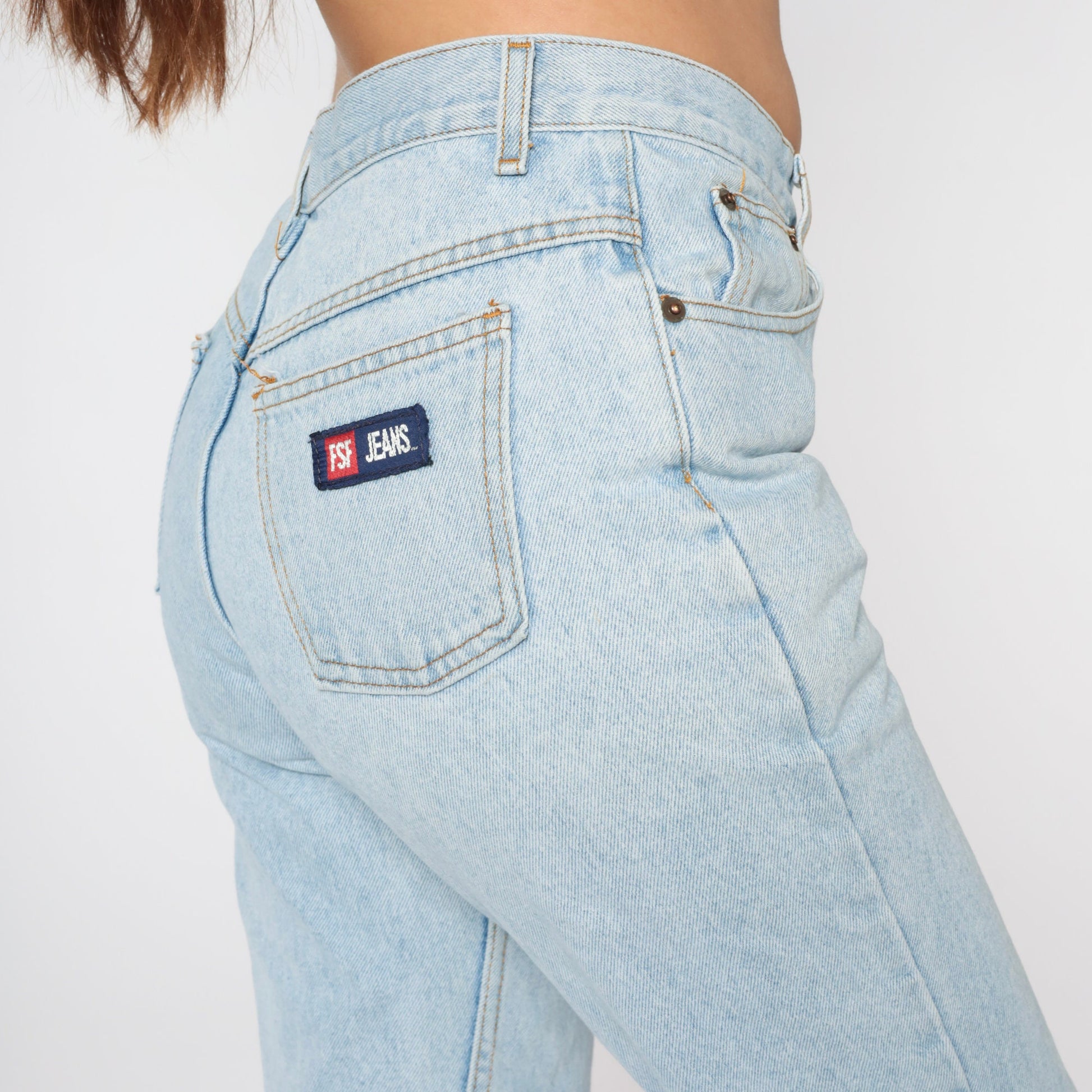 00s Light Wash Straight Leg Jeans Mid Rise Crop Denim Light Blue Size 8