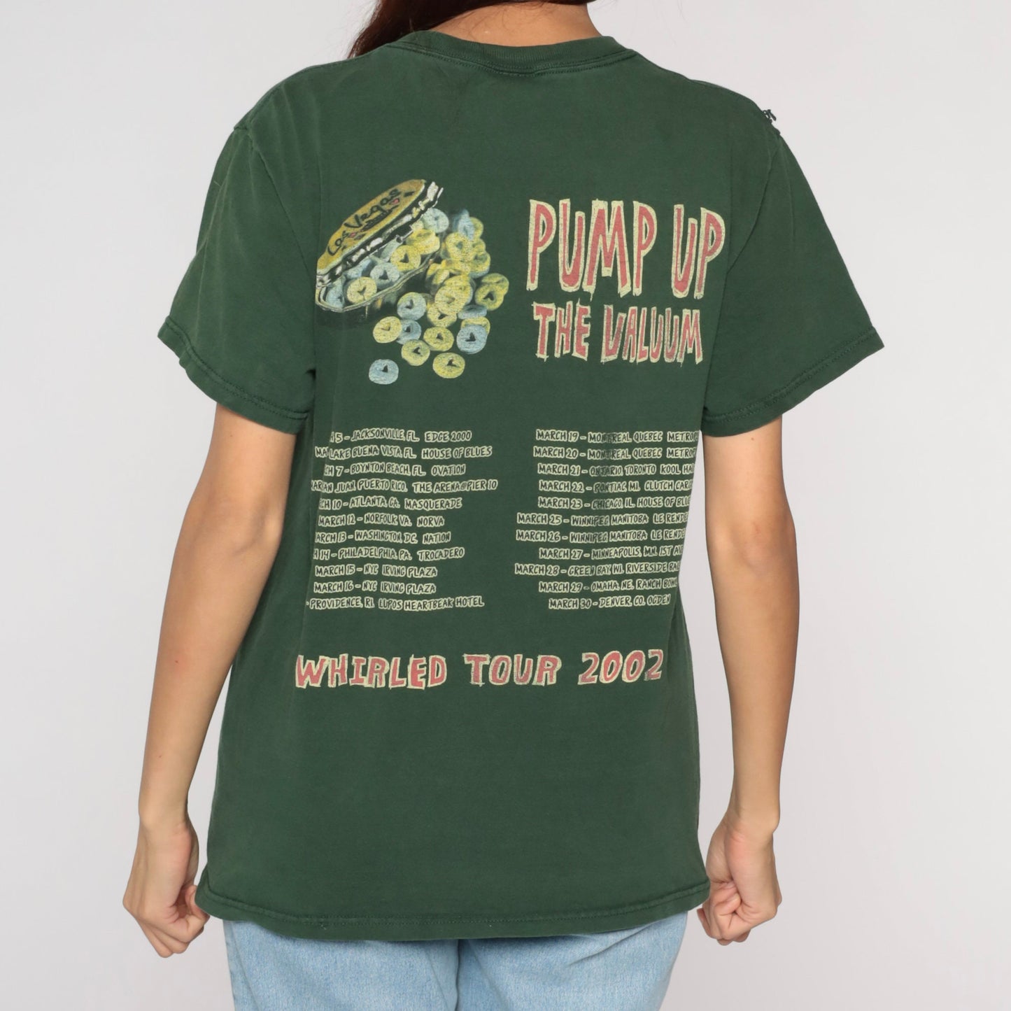 NOFX Pump Up the Valuum Whirled Tour 2002 Concert Tee Green Medium M