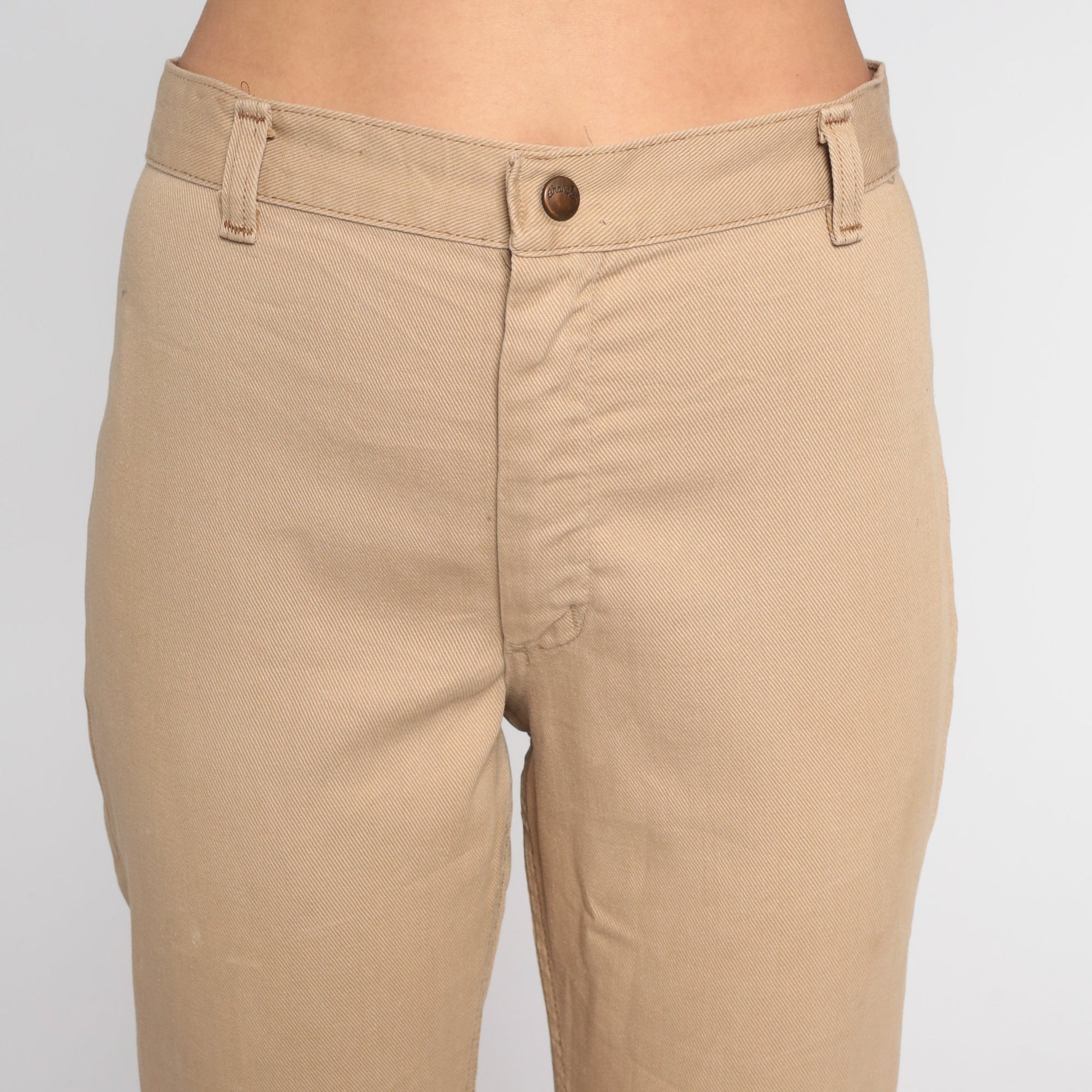 70s Wrangler Tan High-Waist Bootcut Trousers Small S
