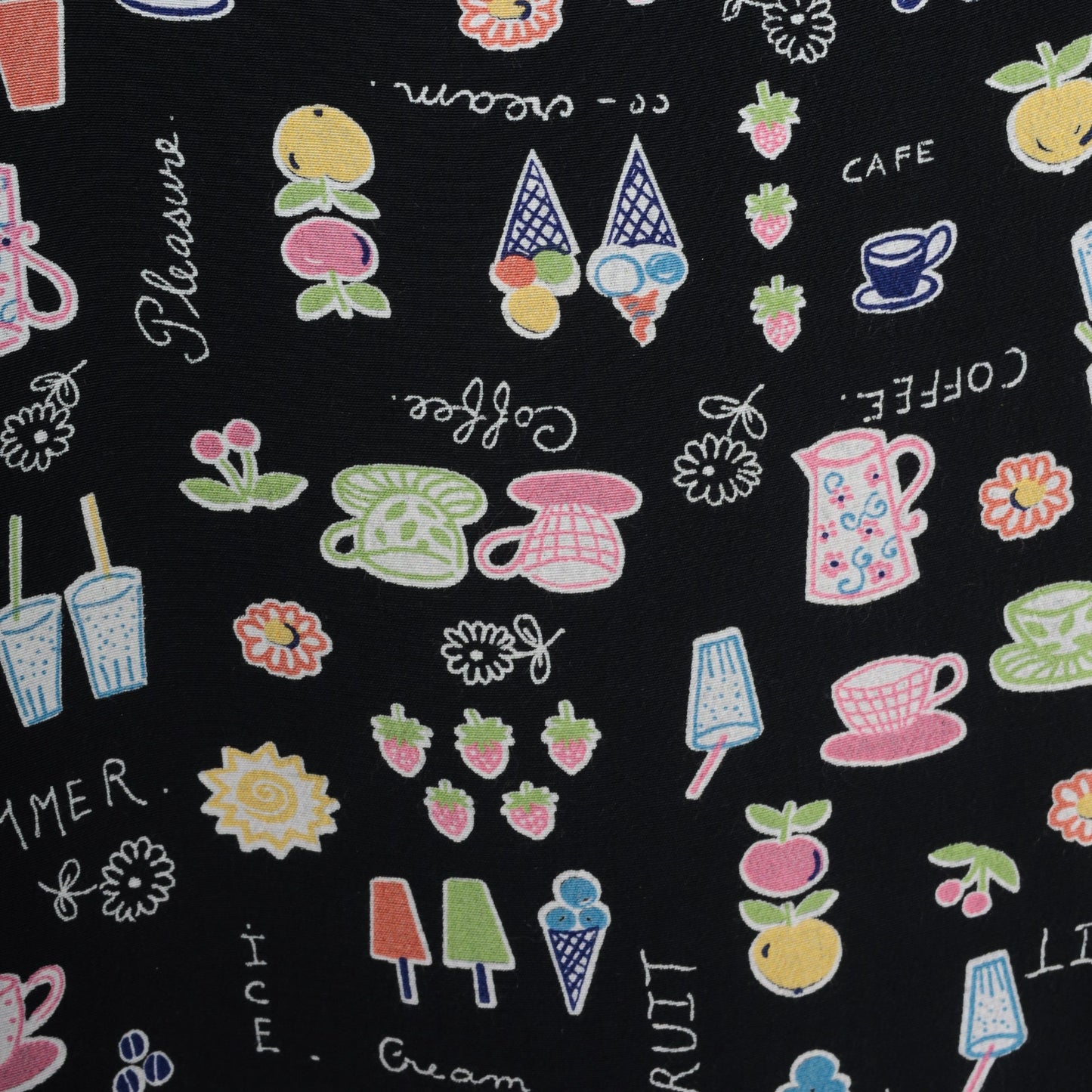 90s Black Mini Tank Dress Food Print Sleeveless Sundress Medium M